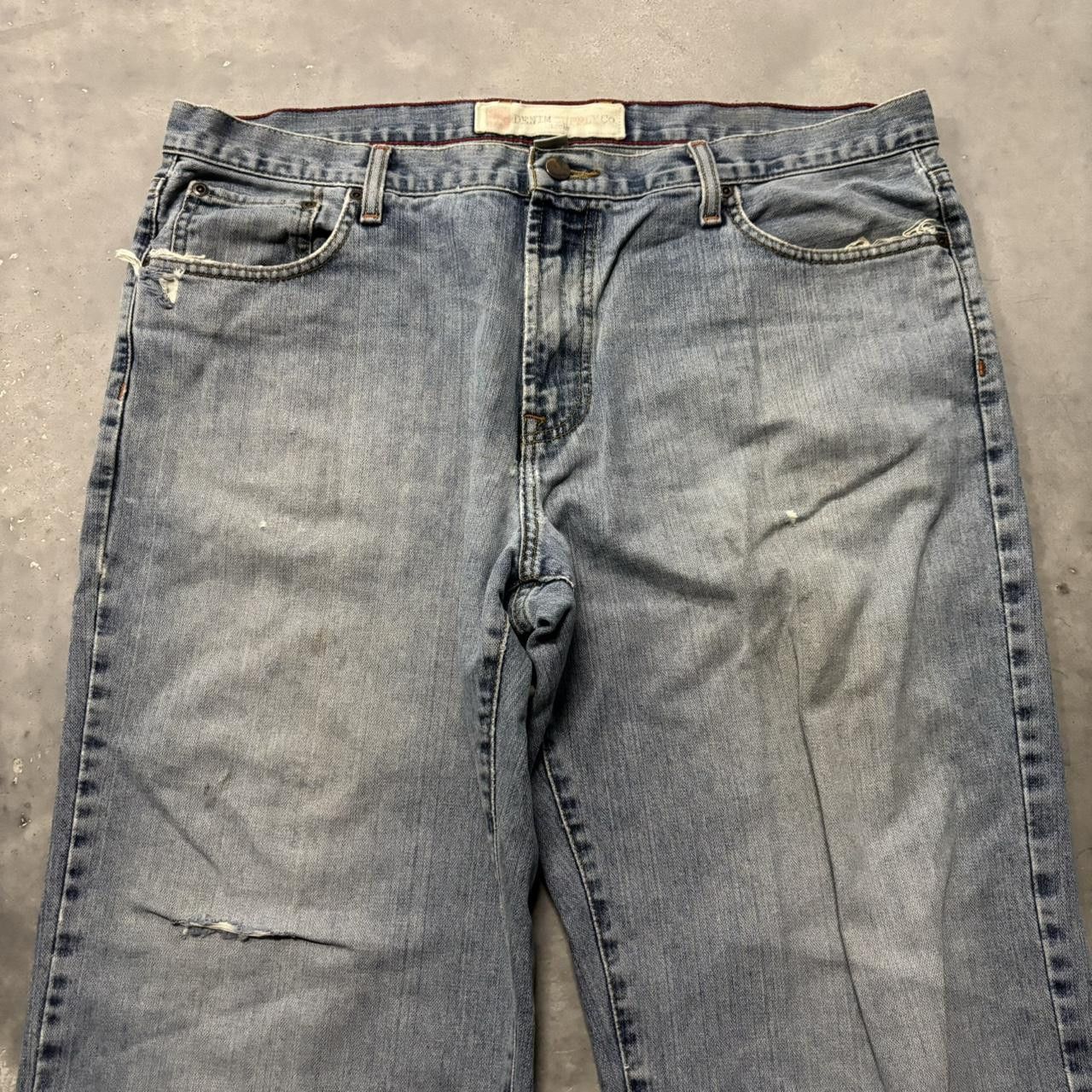 Japanese Brand × Vintage Crazy Vintage Y2K/2000s Baggy Faded Light Wash Skater Wide Leg Denim Jeans! Size US 38 / EU 54 - 5 Thumbnail