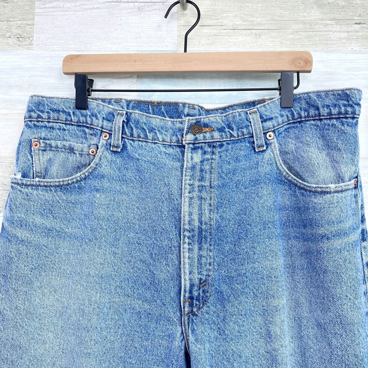 Levi's Levis Vintage 550 Rigid Jeans Blue Distressed USA Mens 40X28 Size 40" / US 18 - 2 Thumbnail
