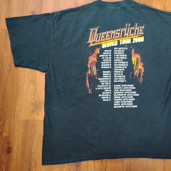 Band Tees Queensryche 2008 World Tour T-Shirt Size US XXL / EU 58 / 5 - 6 Thumbnail