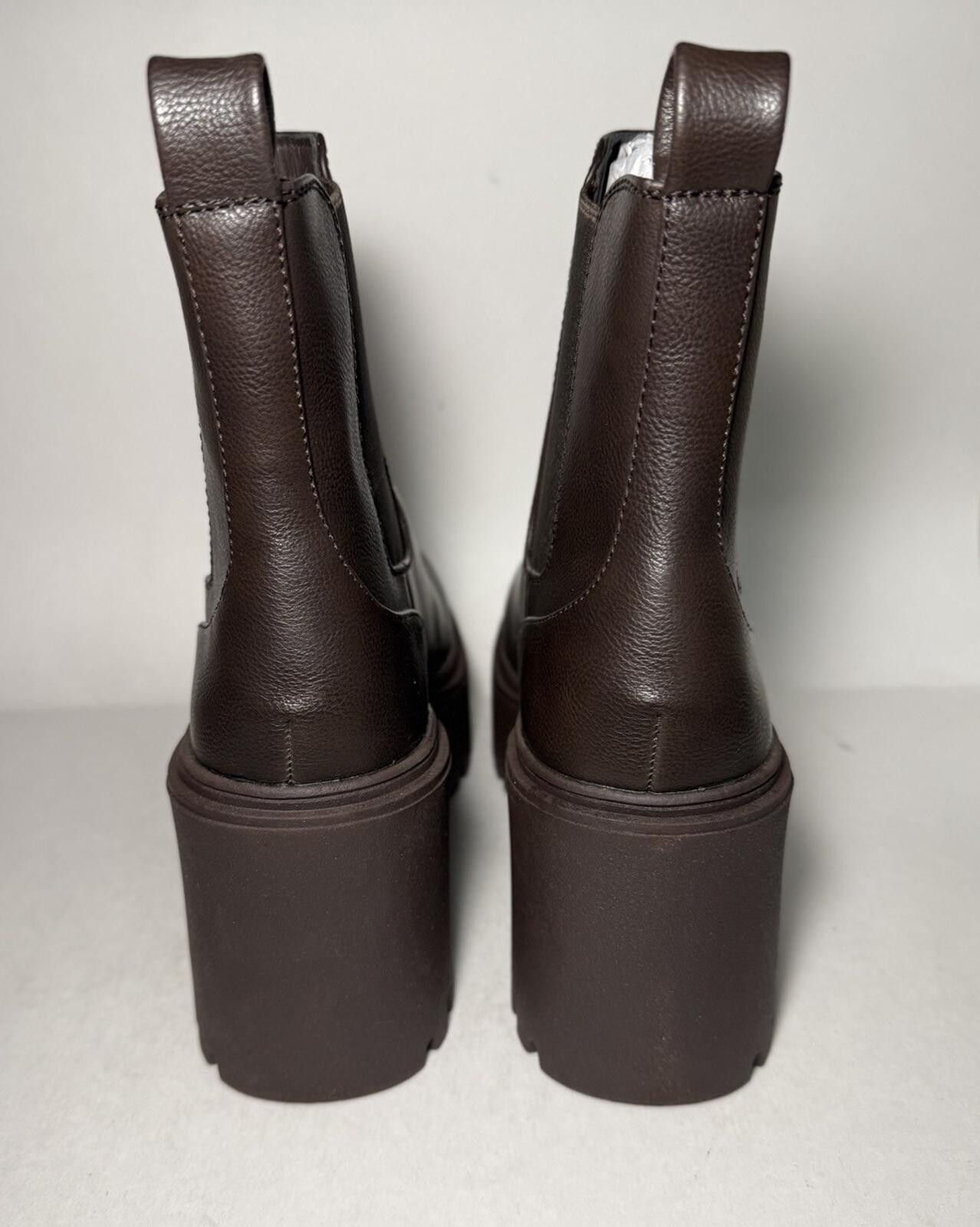 Other BURUDANI Chelsea Ankle Boots 4 inch Chunky Wedge Heel Brown Size US 9 / IT 39 - 4 Thumbnail