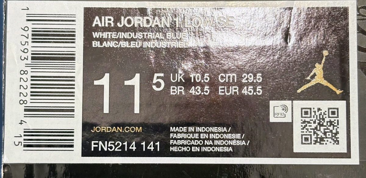Jordan Brand New/Never Worn 11.5M Jordan 1 Low SE ‘Industrial Blue’ Size US 11.5 / EU 44-45 - 6 Thumbnail