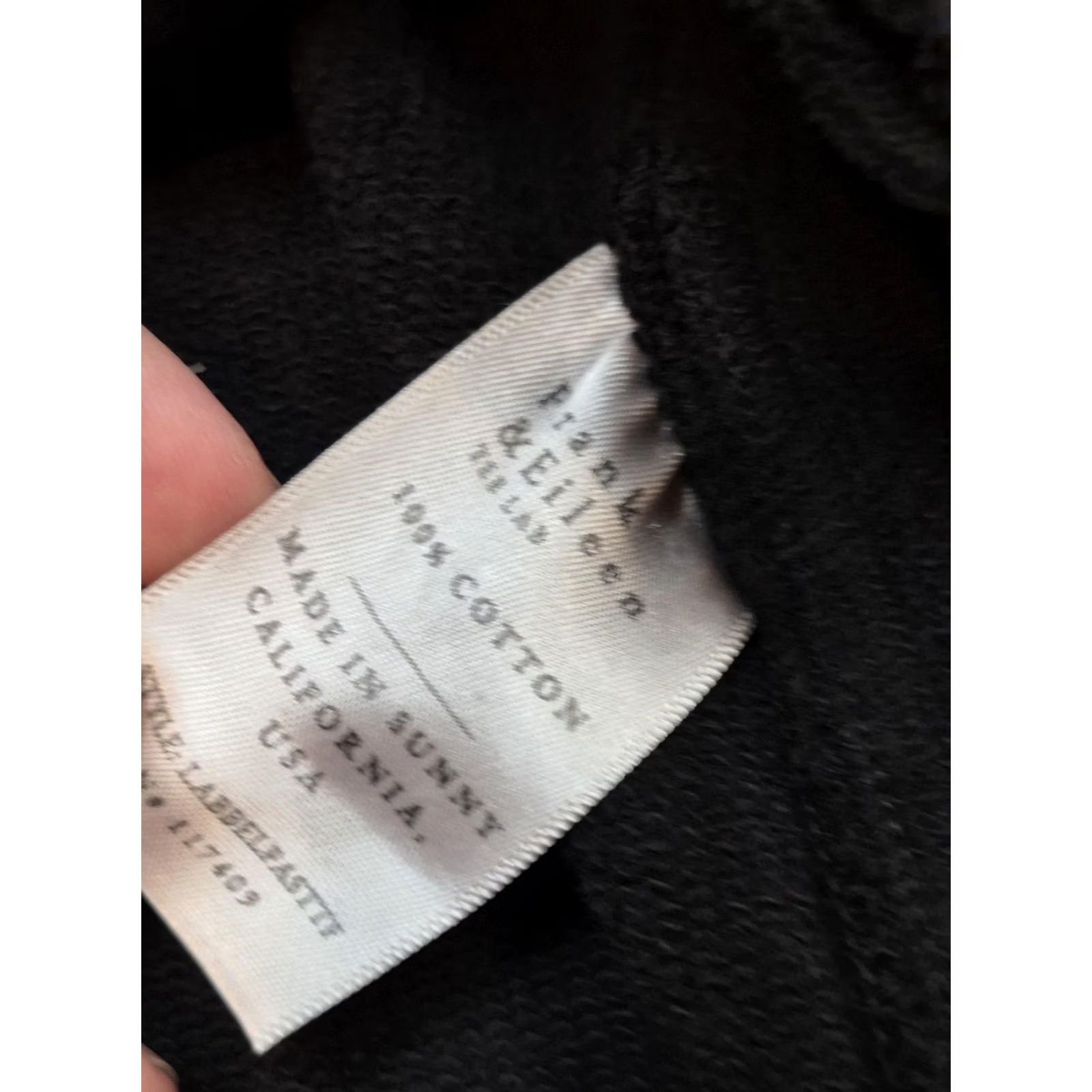 Frank & Eileen Frank & Eileen Womens Black Cotton French Terry Pea Coat Small Size S / US 4 / IT 40 - 4 Thumbnail