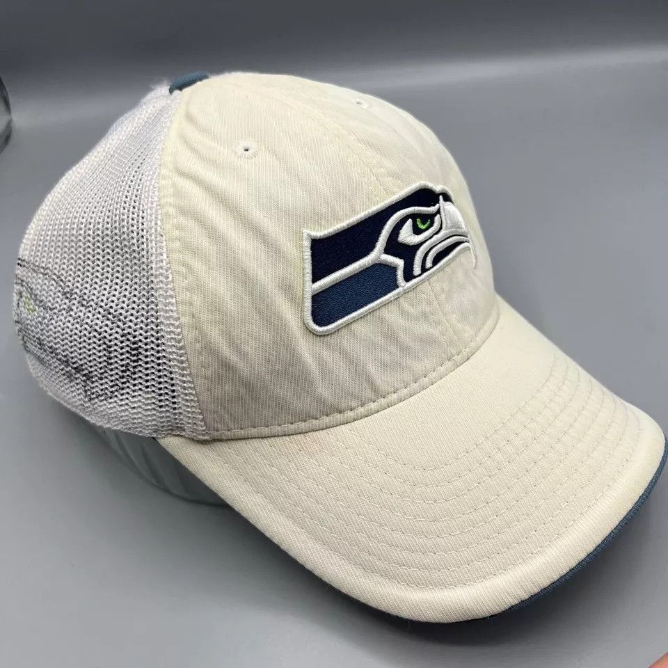 Reebok Seattle Seahawks Trucker Hat Men L-XL Reebok Stretch Fitted Size ONE SIZE - 3 Thumbnail