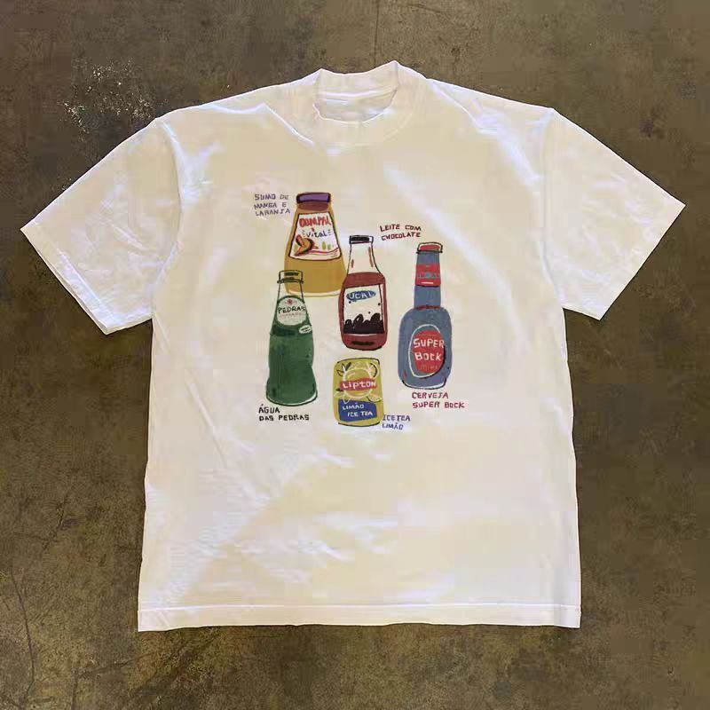 Vintage White retro drink bottle print t-shirt Size US M / EU 48-50 / 2 - 1 Thumbnail
