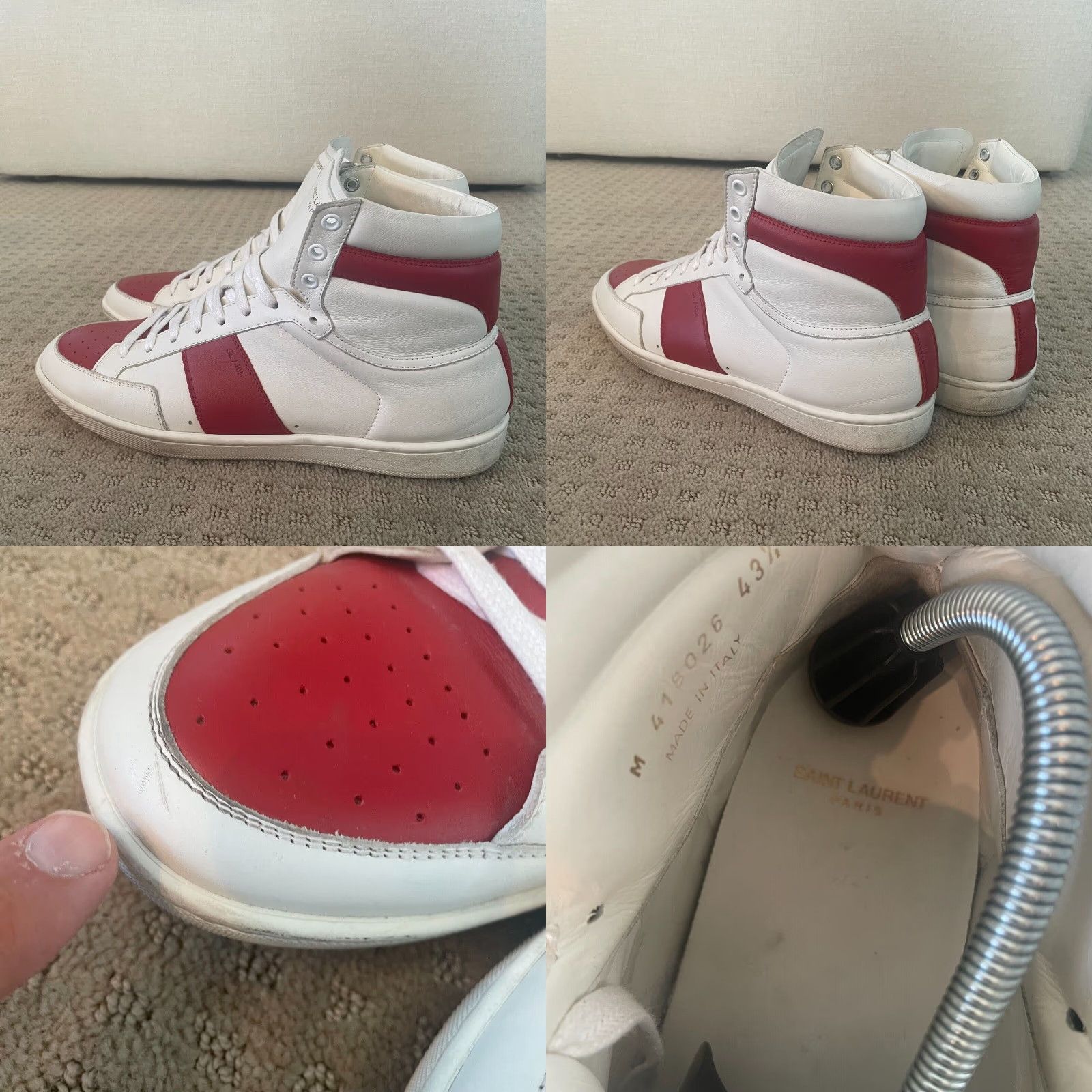 Yves Saint Laurent Saint Laurent Court Classic SL/10H High Top Sneakers Men US 10.5 EU 43.5 White Size US L / EU 52-54 / 3 - 8 Thumbnail