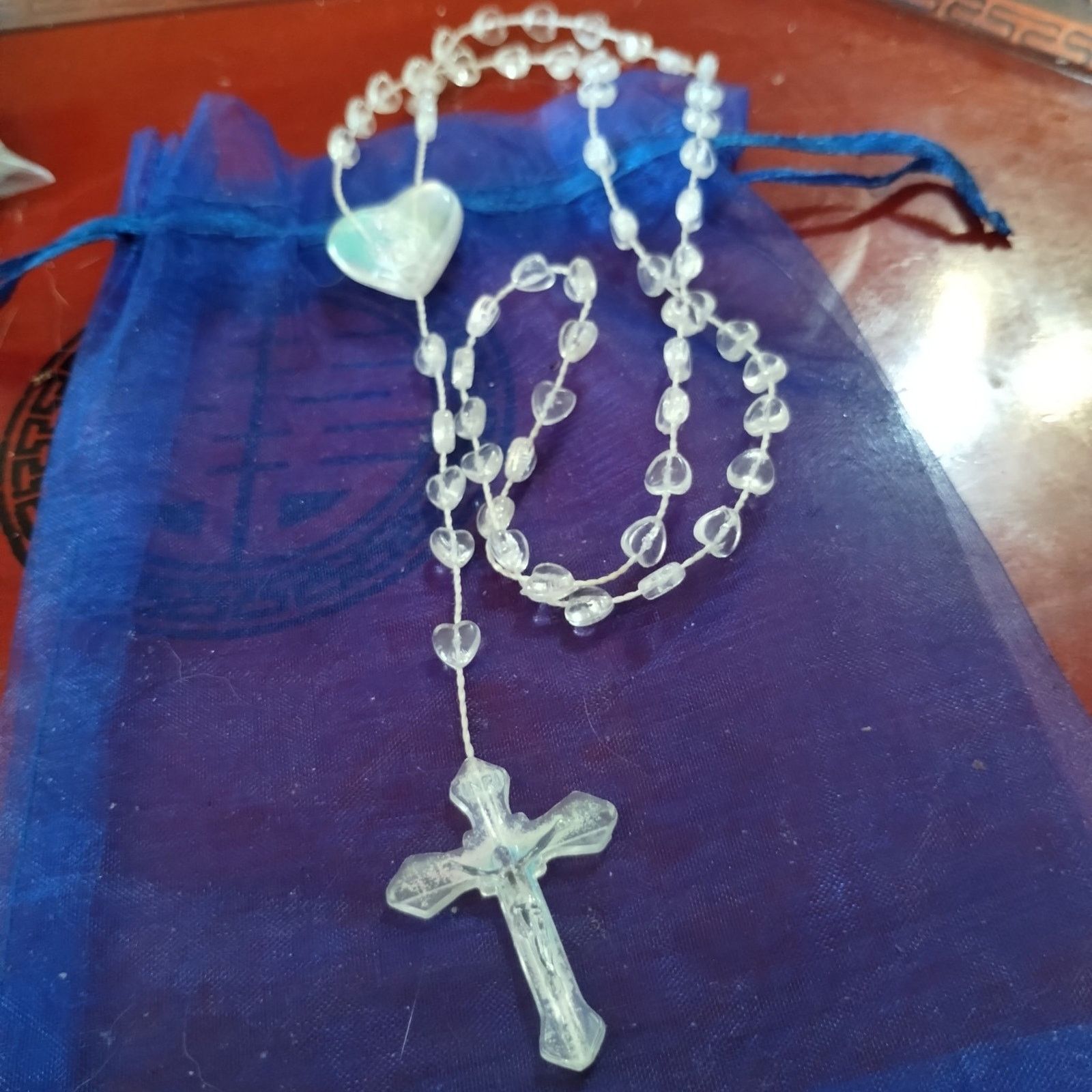 Vintage Very beautiful translucent rosary with a heart in the middle Size ONE SIZE - 1 Preview