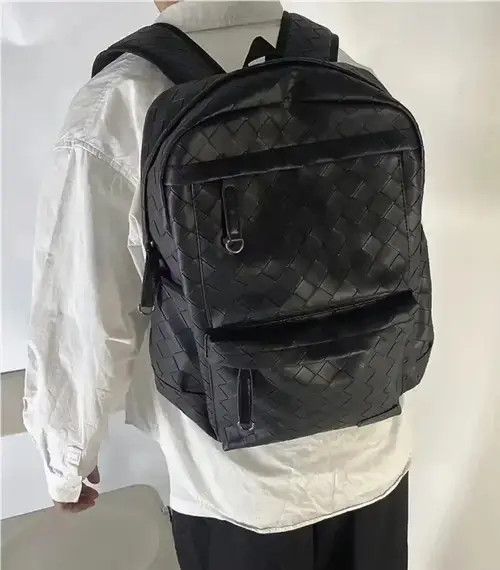 Other Black retro faux leather woven backpack bag Size ONE SIZE - 3 Thumbnail