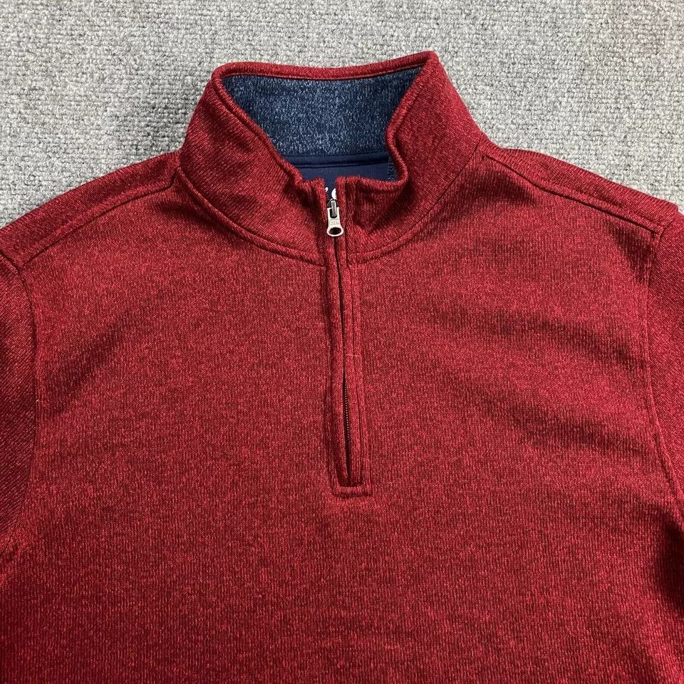 Izod Izod 1/4 Zip Pullover Men's Large Red Fleece Mock Neck Size US L / EU 52-54 / 3 - 2 Thumbnail