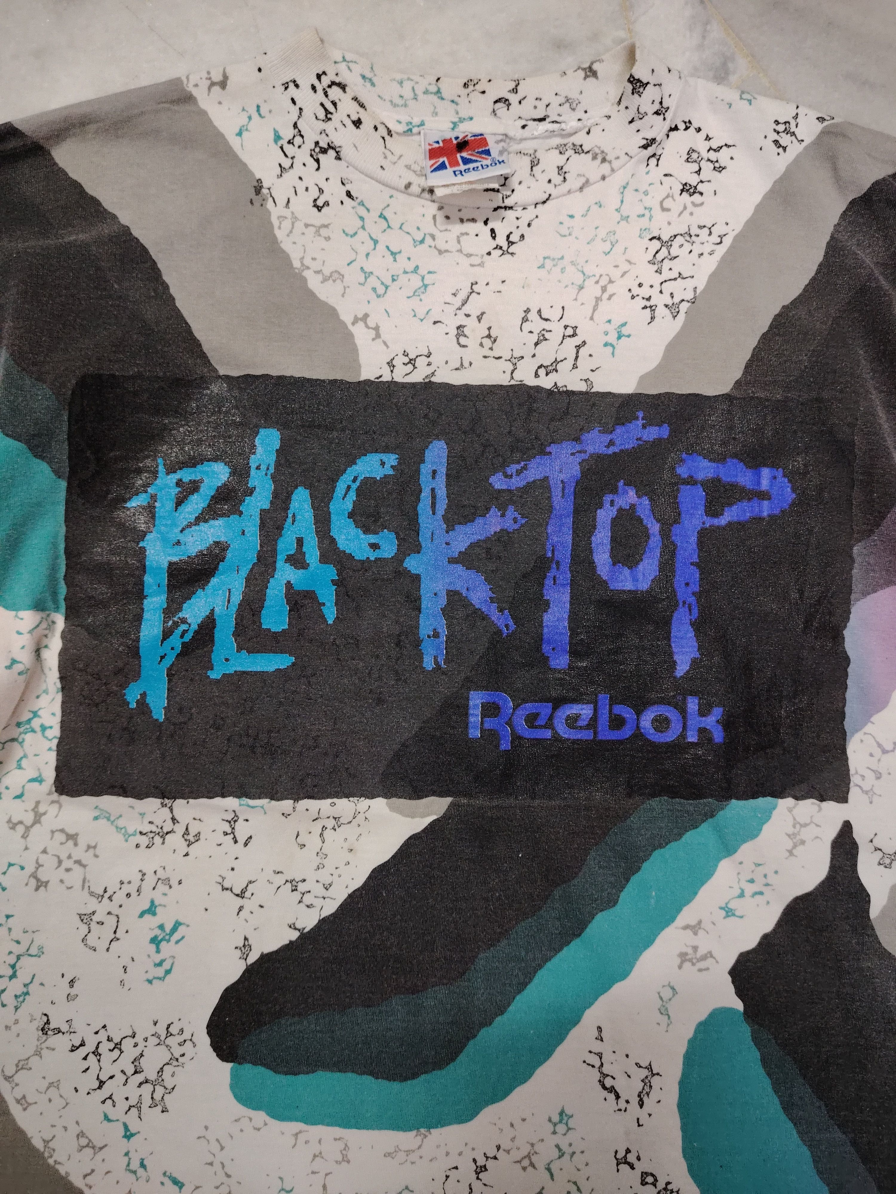 Reebok × Vintage Vintage Reebok Blacktop AOP t shirt Size US L / EU 52-54 / 3 - 3 Thumbnail