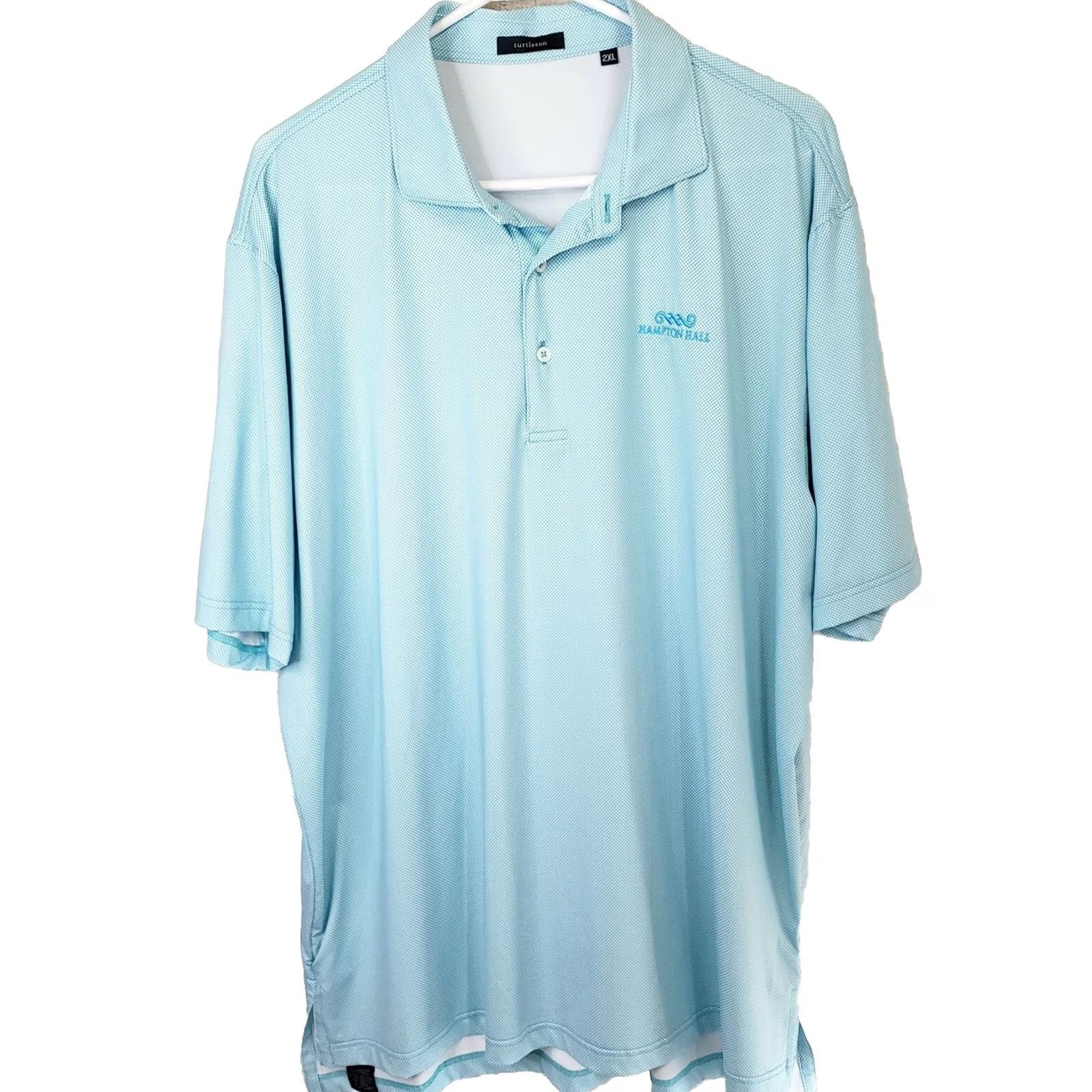 Vintage Turtleson Polo Performance Golf Shirt Mens 2XL Blue Geometric Short Sleeve Size US XXL / EU 58 / 5 - 2 Thumbnail
