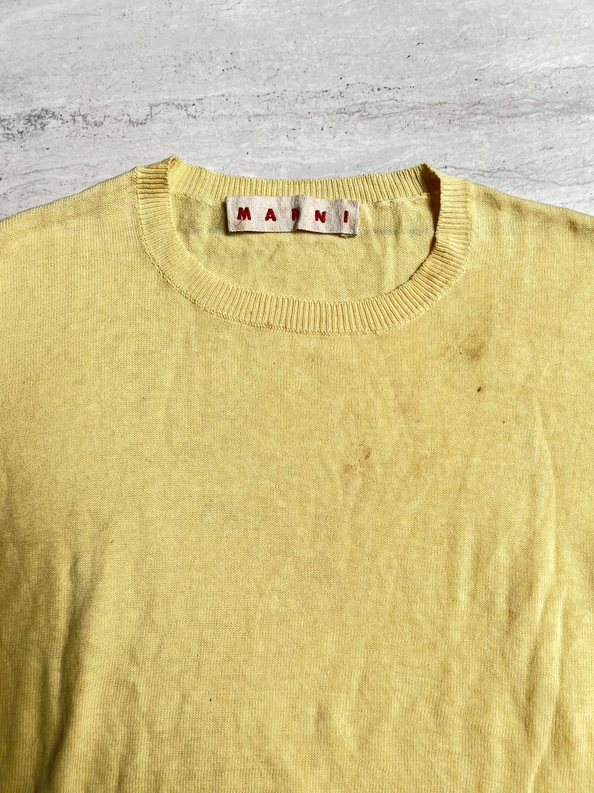 Marni MARNI Yellow Knit T-shirt Size US S / EU 44-46 / 1 - 4 Thumbnail
