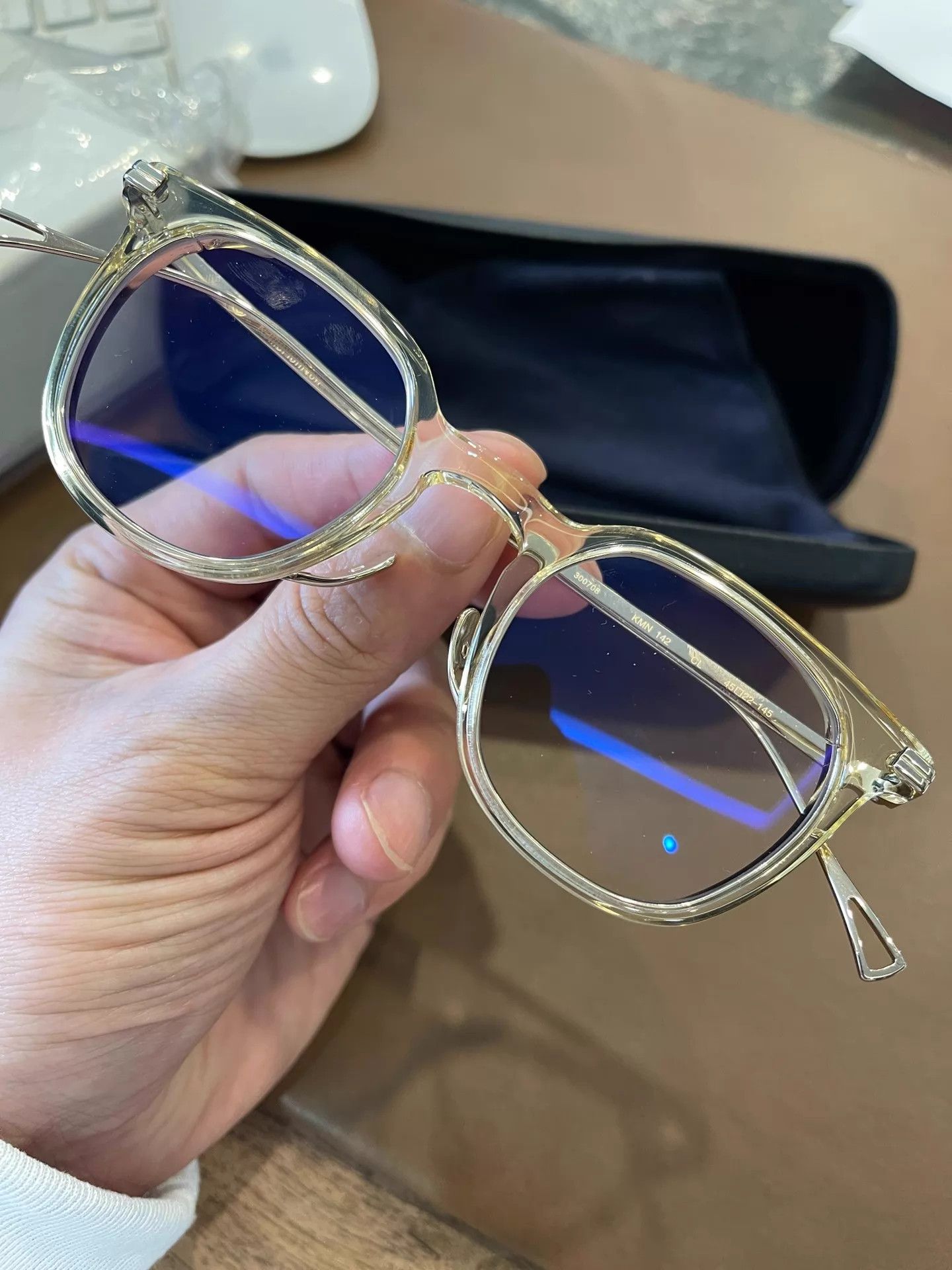 Other Wan Nian Gui Japan kmn142 Clear Lens Slim Glasses New Worn Few Size ONE SIZE - 2 Thumbnail