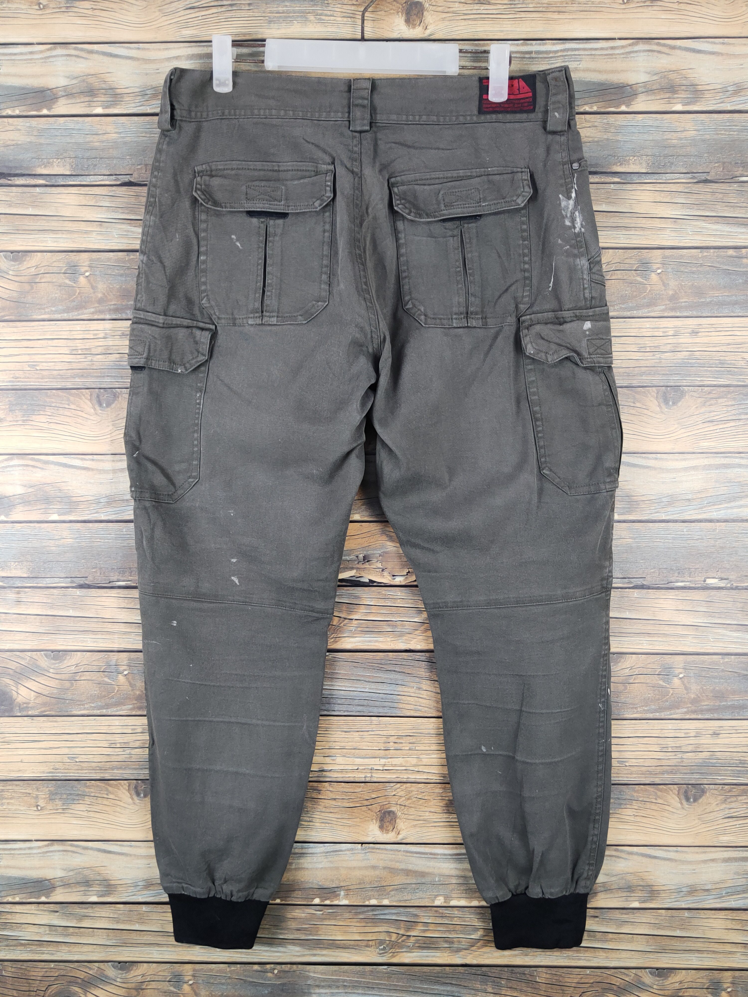 Japanese Brand Tora Olive Multipocket Tactical Joggers #W1421 Size US 33 - 9 Thumbnail