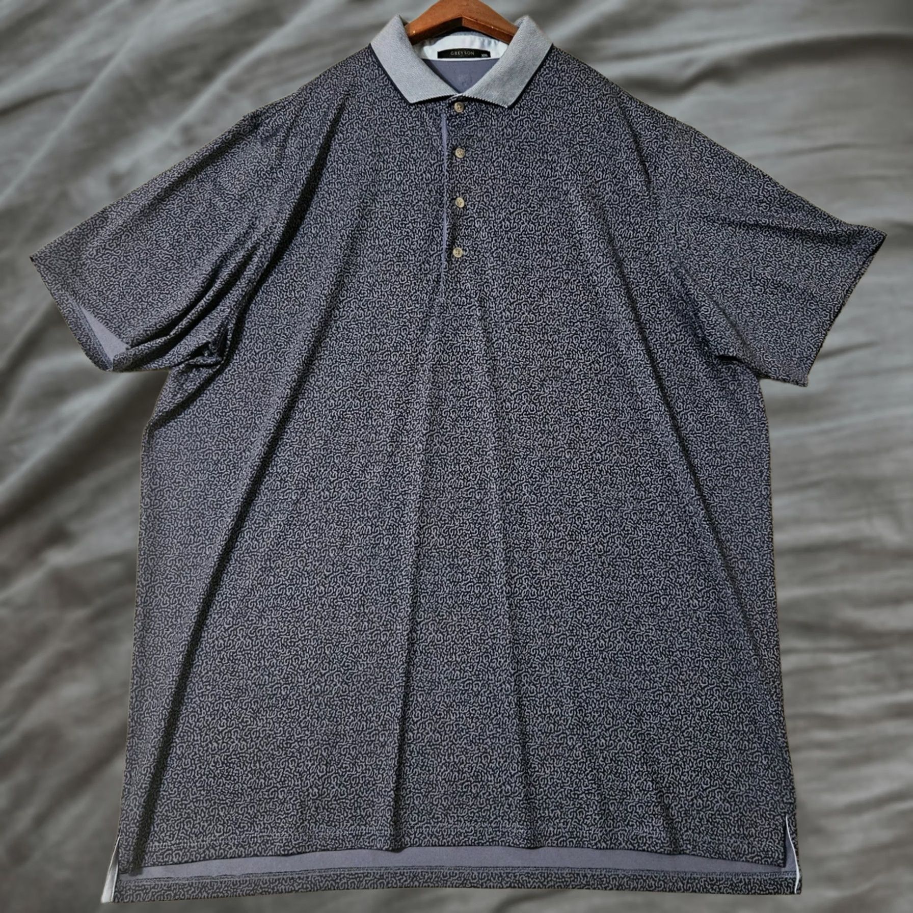 Vintage Greyson Polo Men's XXL Blue Camo Wolf Performance Stretch Golf Navy Print Size US XXL / EU 58 / 5 - 1 Thumbnail