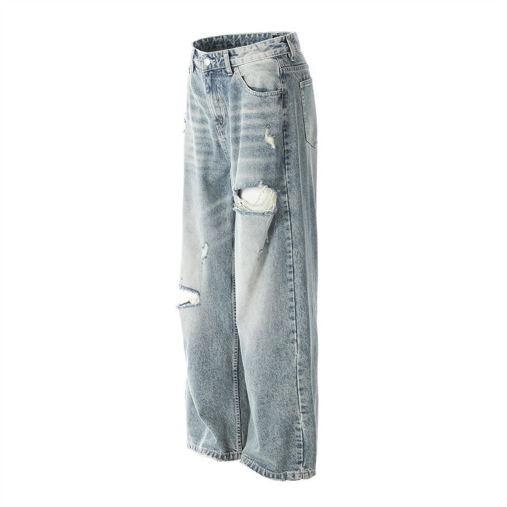 Japanese Brand × Jean Men's gradient washed punk distressed loose ripped jeans Size US 32 / EU 48 - 2 Thumbnail