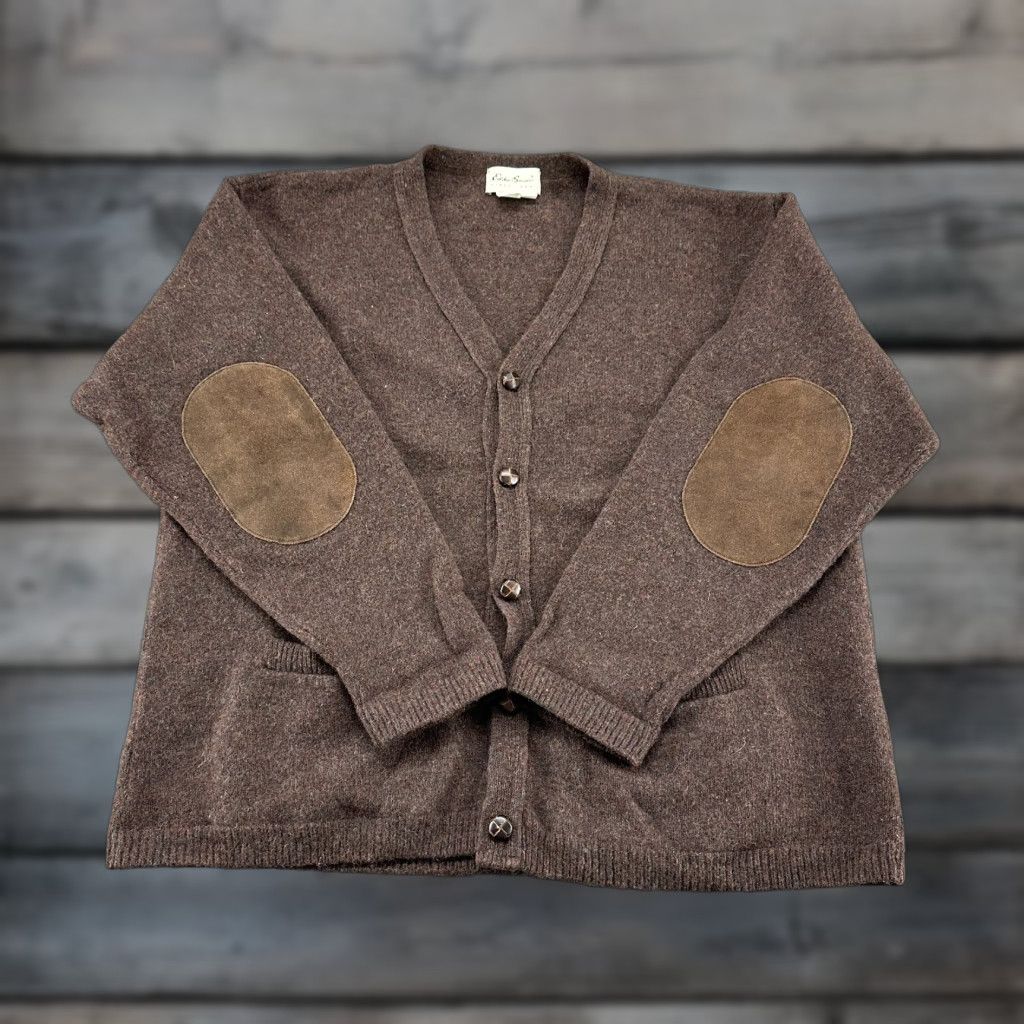 Eddie Bauer VINTAGE Eddie Bauer Sweater Cardigan Mens XLT XL Tall Brown Wool Tight Knit 90s Size US XL / EU 56 / 4 - 1 Thumbnail