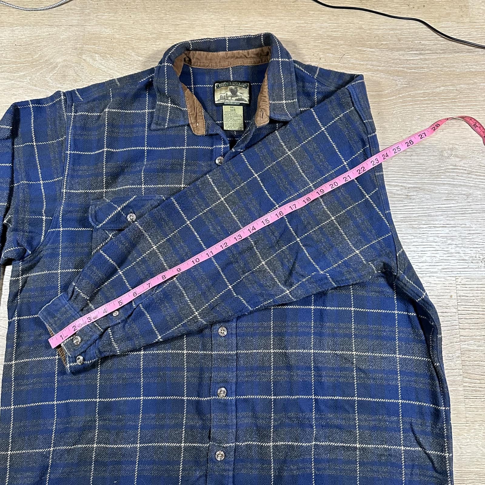 Field & Stream Field & Stream Mens Outerwear XXL Blue Plaid Button-Up Shirt Size US XXL / EU 58 / 5 - 7 Thumbnail