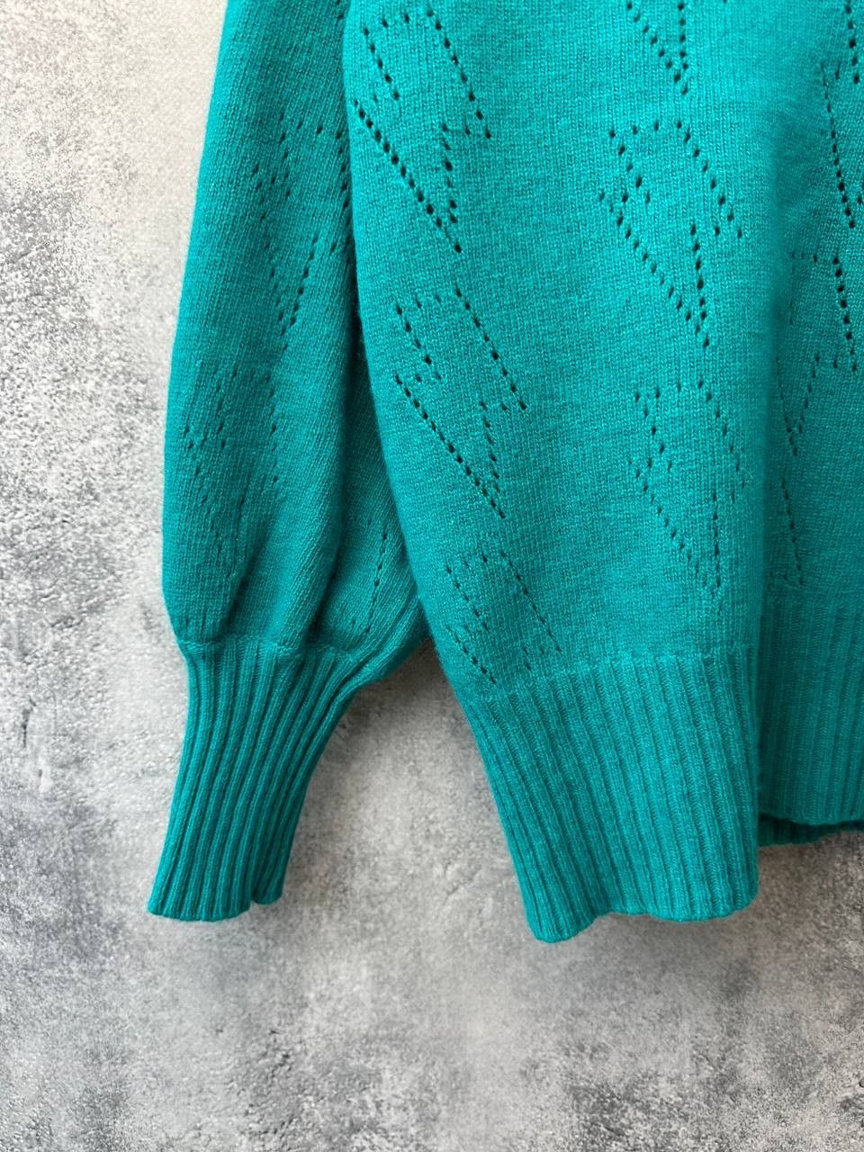 Other Scamp & Dude Teal Pointelle Knitted Jumper Sweater Size S / US 4 / IT 40 - 7 Thumbnail