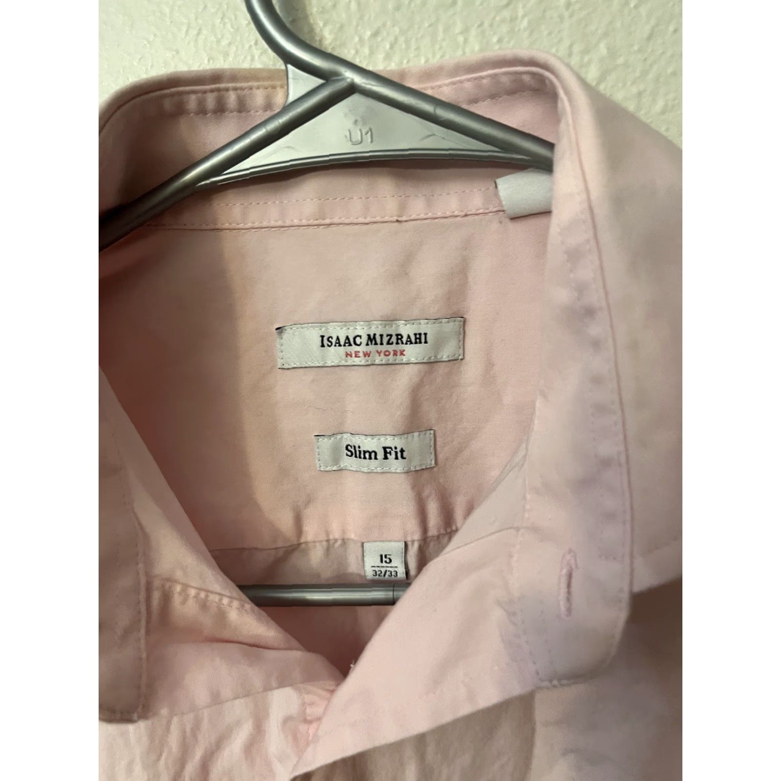 Isaac Mizrahi Isaac Mizrahi Men's Shirt Slim Fit Long Sleeve Size 15 Pink Solid Size US M / EU 48-50 / 2 - 2 Thumbnail