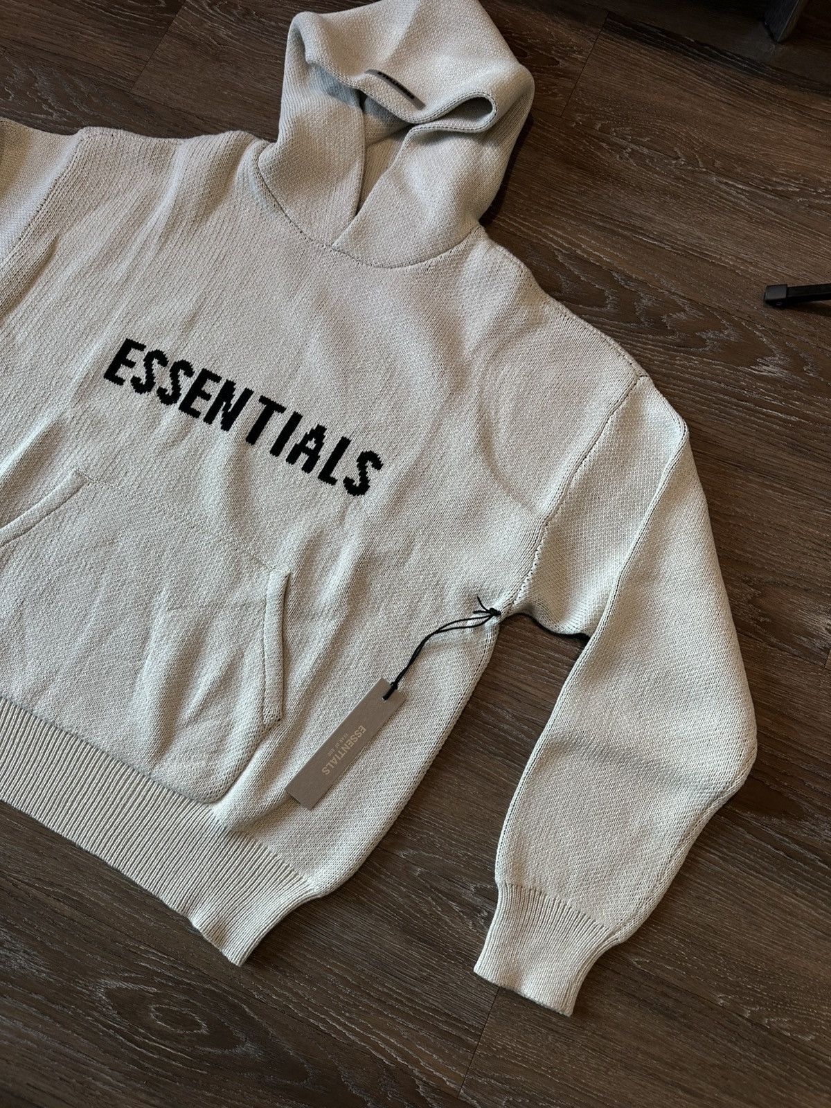 Fog Essentials Fear Of God Essentials Knit Hoodie Cream Fog