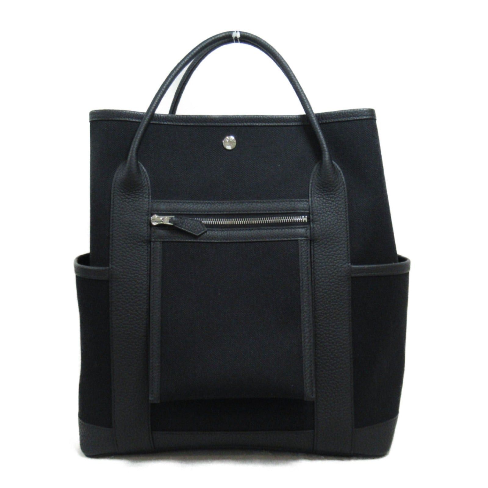 Hermes Hermes Garden Party Pocket Vertical Black Handbag Fabric Leather Negonda Toile Military (Hermes) Silver Hardware B Stamp Size ONE SIZE - 1 Thumbnail