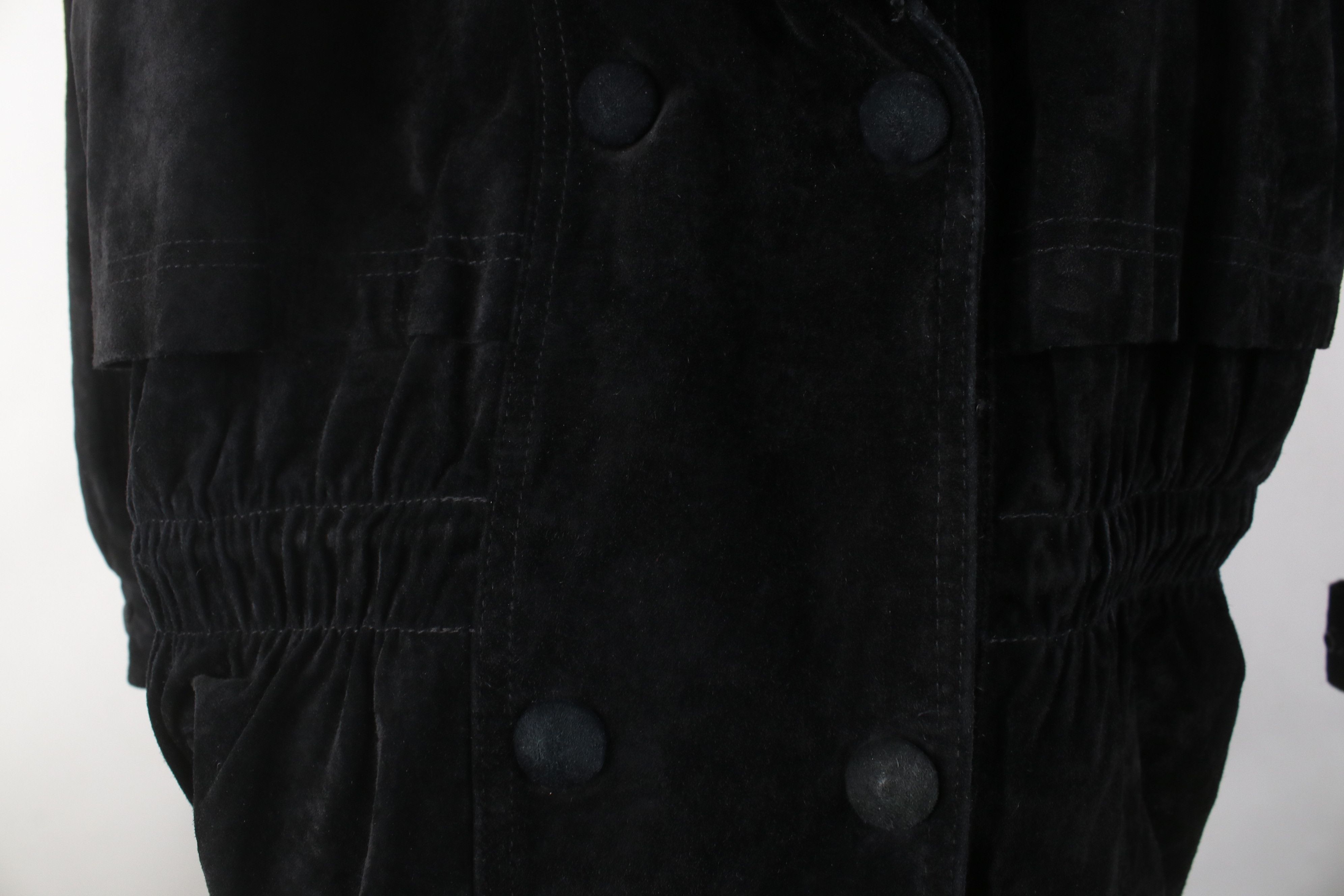 Vintage Vintage 90s Streetwear Suede Leather Double Breasted Jacket Size L / US 10 / IT 46 - 4 Thumbnail
