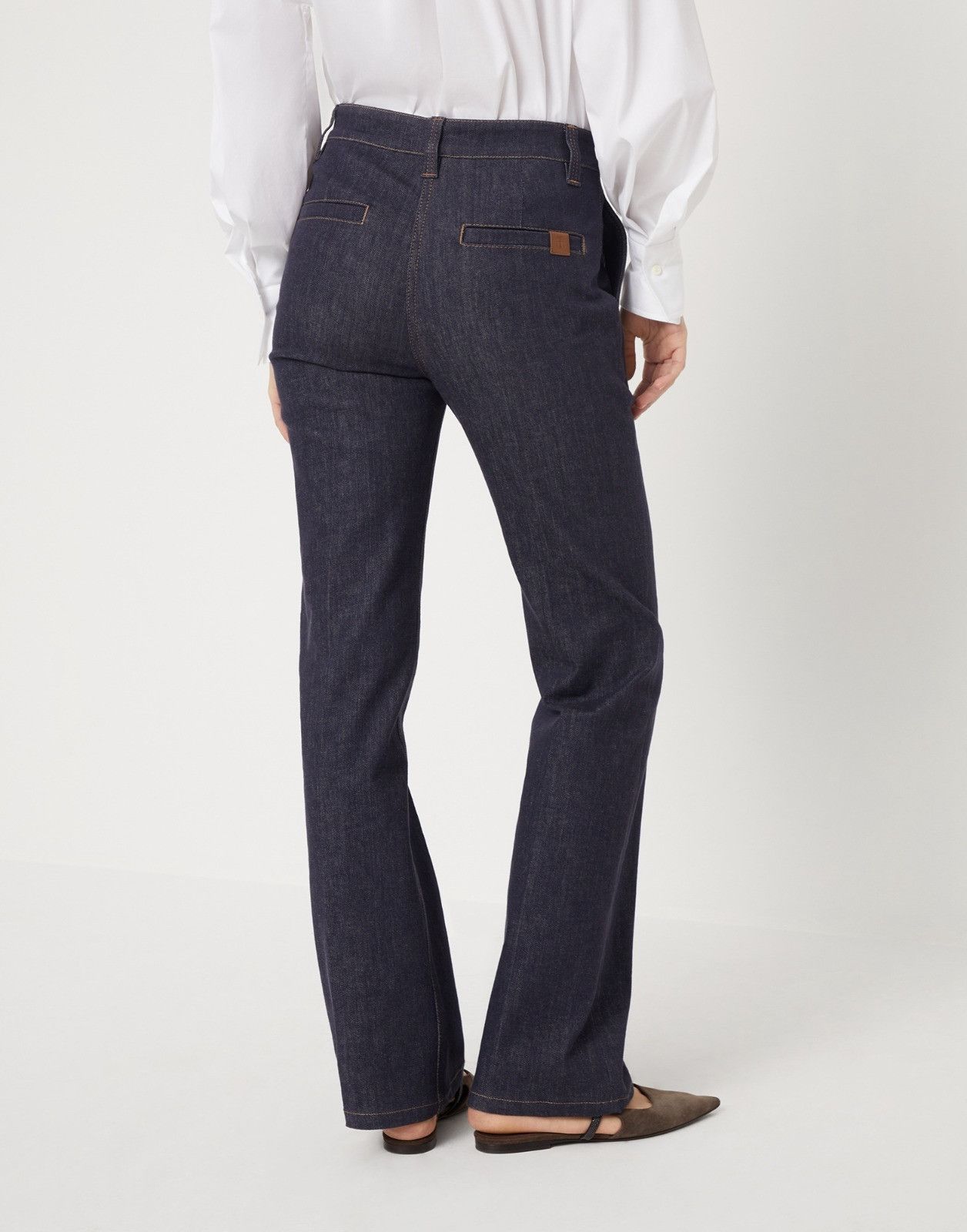 Brunello Cucinelli o1la1rc1a0425 Lady Dyed Denim Pant in Navy Size 26" / US 2 / IT 38 - 2 Thumbnail