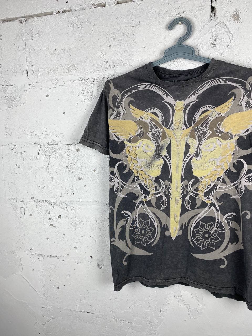 Affliction × JNCO × Vintage Crazy Vintage Y2K Affliction Style Cross T Shirt Grunge Size US L / EU 52-54 / 3 - 3 Thumbnail