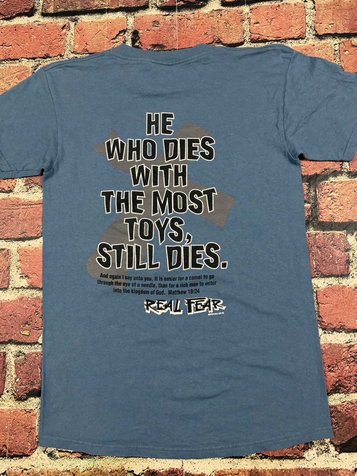 Delta Vintage Real Fear Jesus T-Shirt No Fear Parody Bible Size US S / EU 44-46 / 1 - 3 Thumbnail