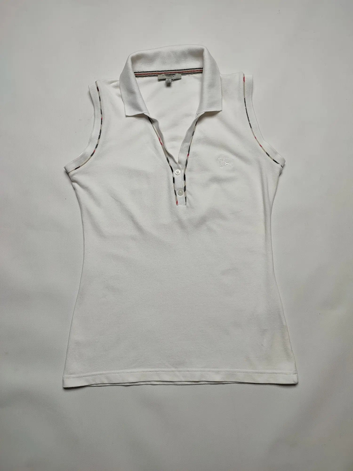 Burberry Burberry London White Tank top polo vintage shirt Size ONE SIZE - 4 Thumbnail