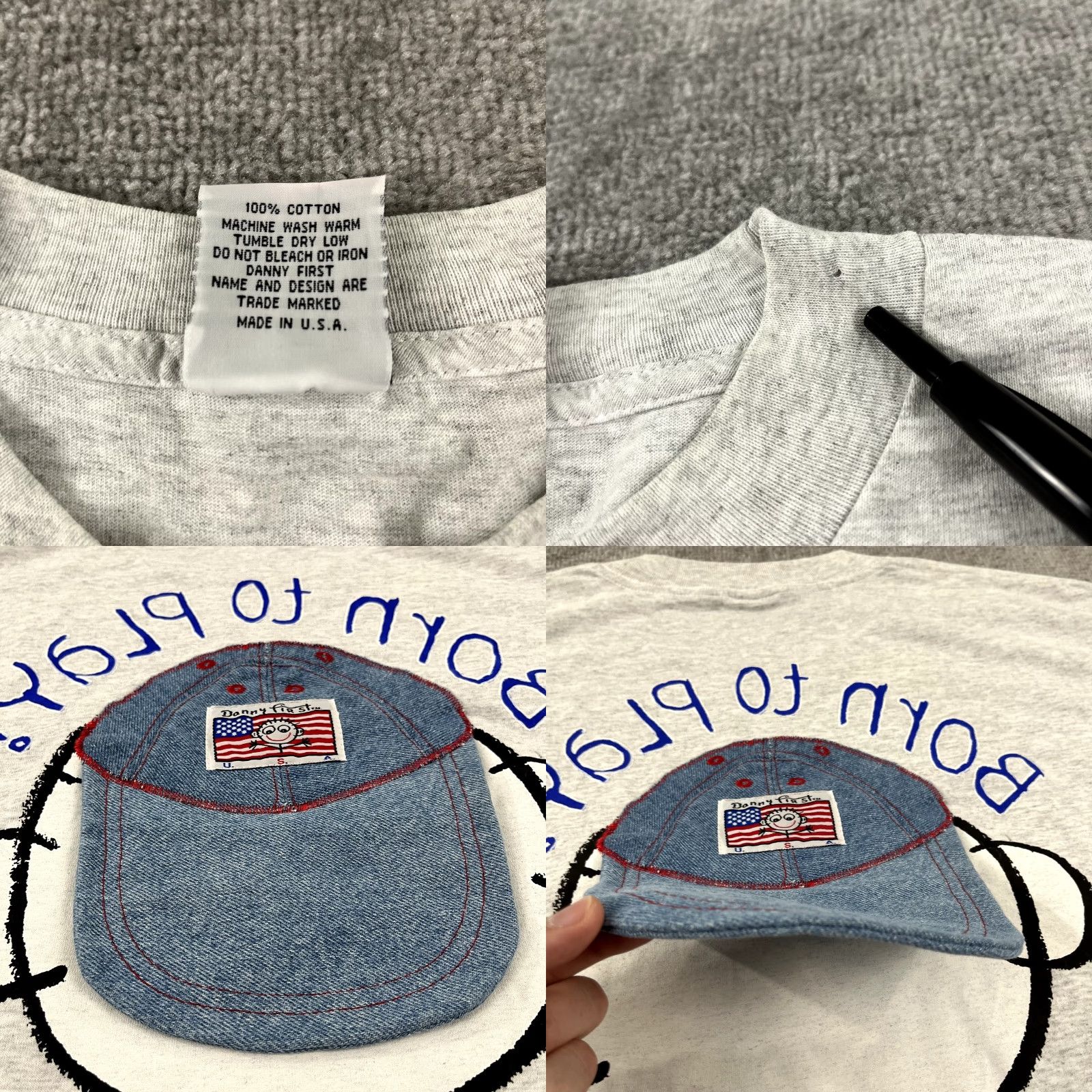 Born VINTAGE Danny First Graphic Shirt Mens Large Gray "Born to Play" Las Vegas Casino 90s Cartoon Size US L / EU 52-54 / 3 - 8 Thumbnail