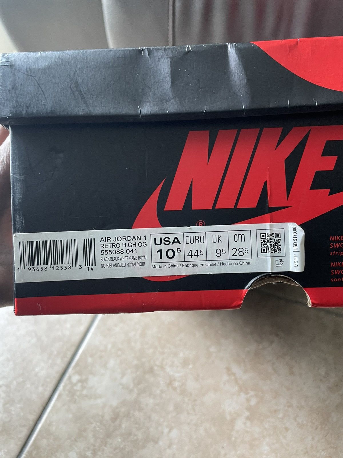 Jordan Brand AIR JORDAN 1 RETRO HIGH OG/ ROYAL TOE Size US 10.5 / EU 43-44 - 7 Thumbnail