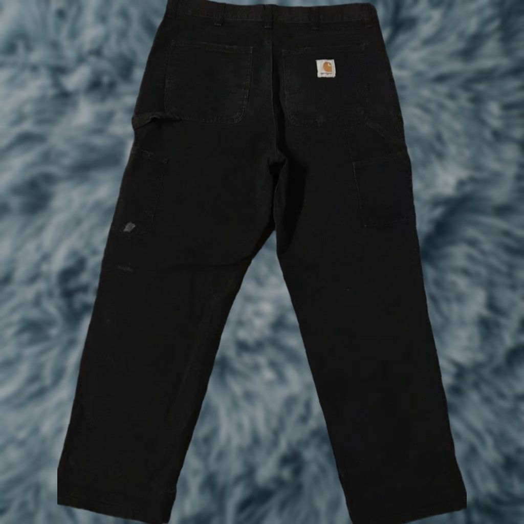 Carhartt Carhartt WIP Faded Distressed Double Knee Pants 33 Work Biker Grunge 80s 90s Vintage Mens Pants Black Carhartt WIP Cabnastyle Size US 33 - 1 Thumbnail