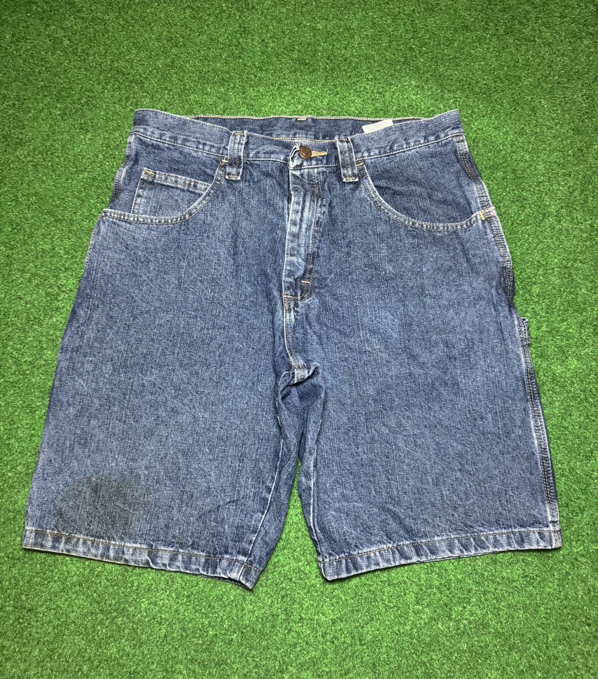 Wrangler Y2K Baggy Carpenter Jorts Denim Skater Grunge Shorts Size US 33 - 2 Thumbnail