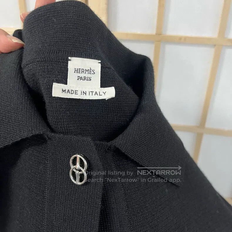 Hermes Hermes Black and white color block knit cardigan, cashmere Size XS / US 0-2 / IT 36-38 - 4 Thumbnail