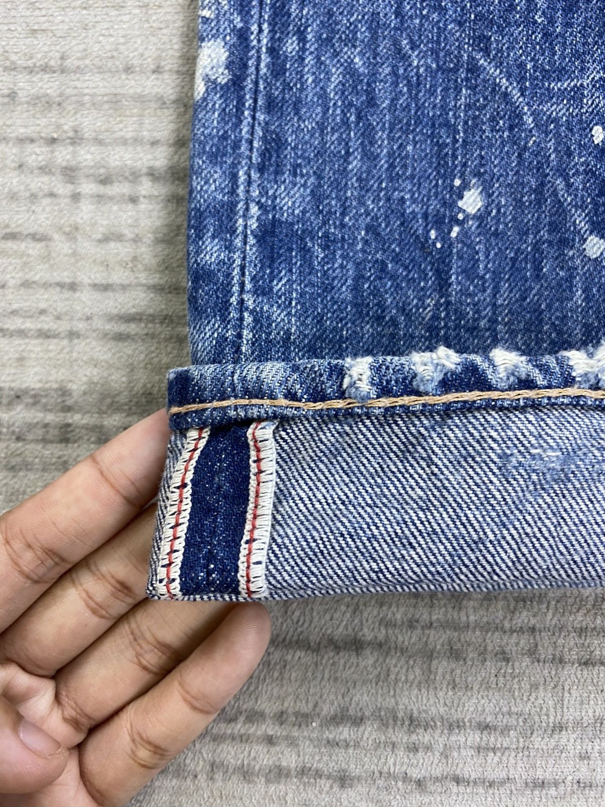 Japanese Brand Vintage Hysteric Glamour RNA Selvedge Splatter Paint Jeans Size US 32 / EU 48 - 13 Thumbnail