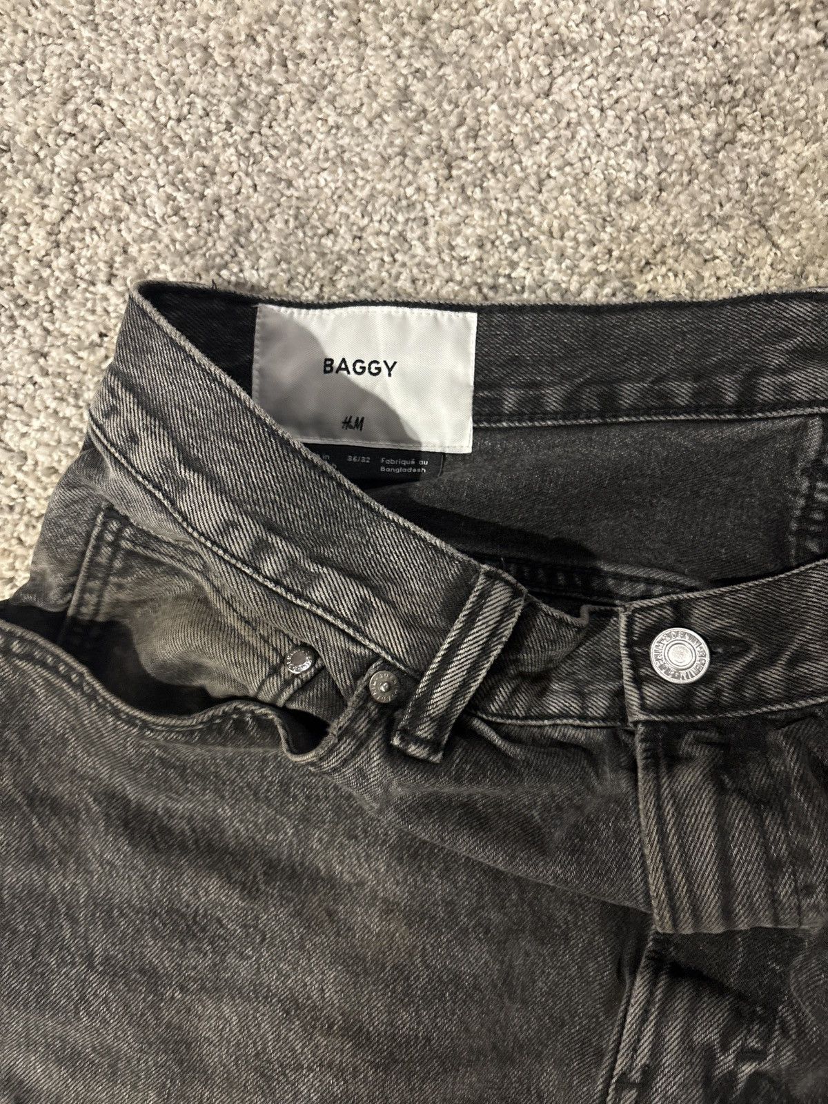 H&M Black Baggy Jeans Size US 36 / EU 52 - 4 Thumbnail