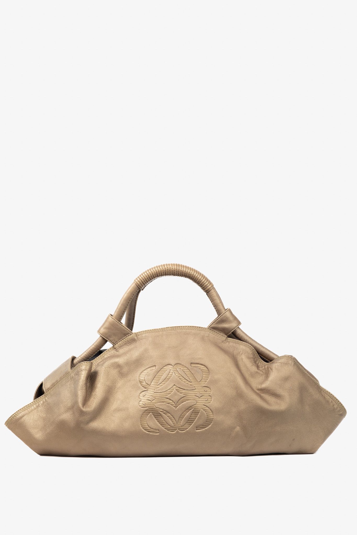 Loewe Loewe Nappa Aire Metallic Gold Sheep Skin Anagram Handbag Size ONE SIZE - 1 Thumbnail