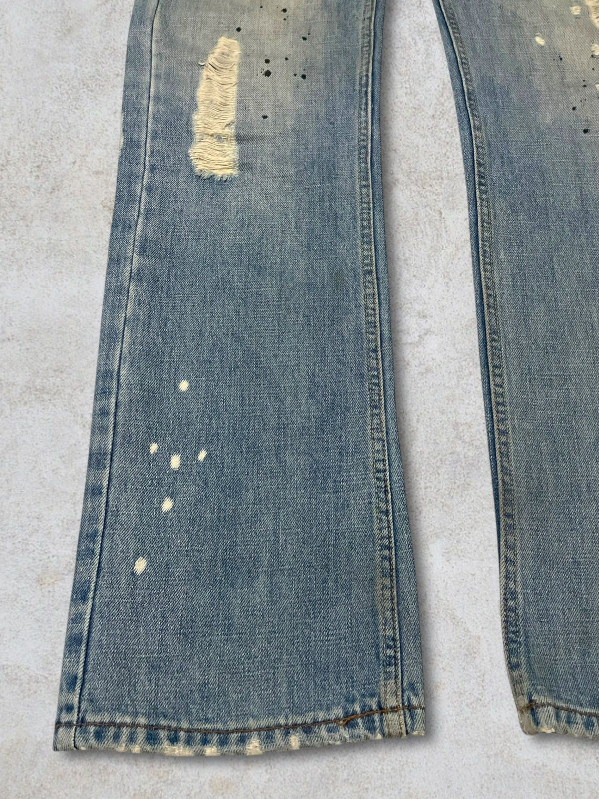 Japanese Brand Vintage Italian CJ Distressed Splatter Piercing Beads Jeans Size US 30 / EU 46 - 9 Thumbnail