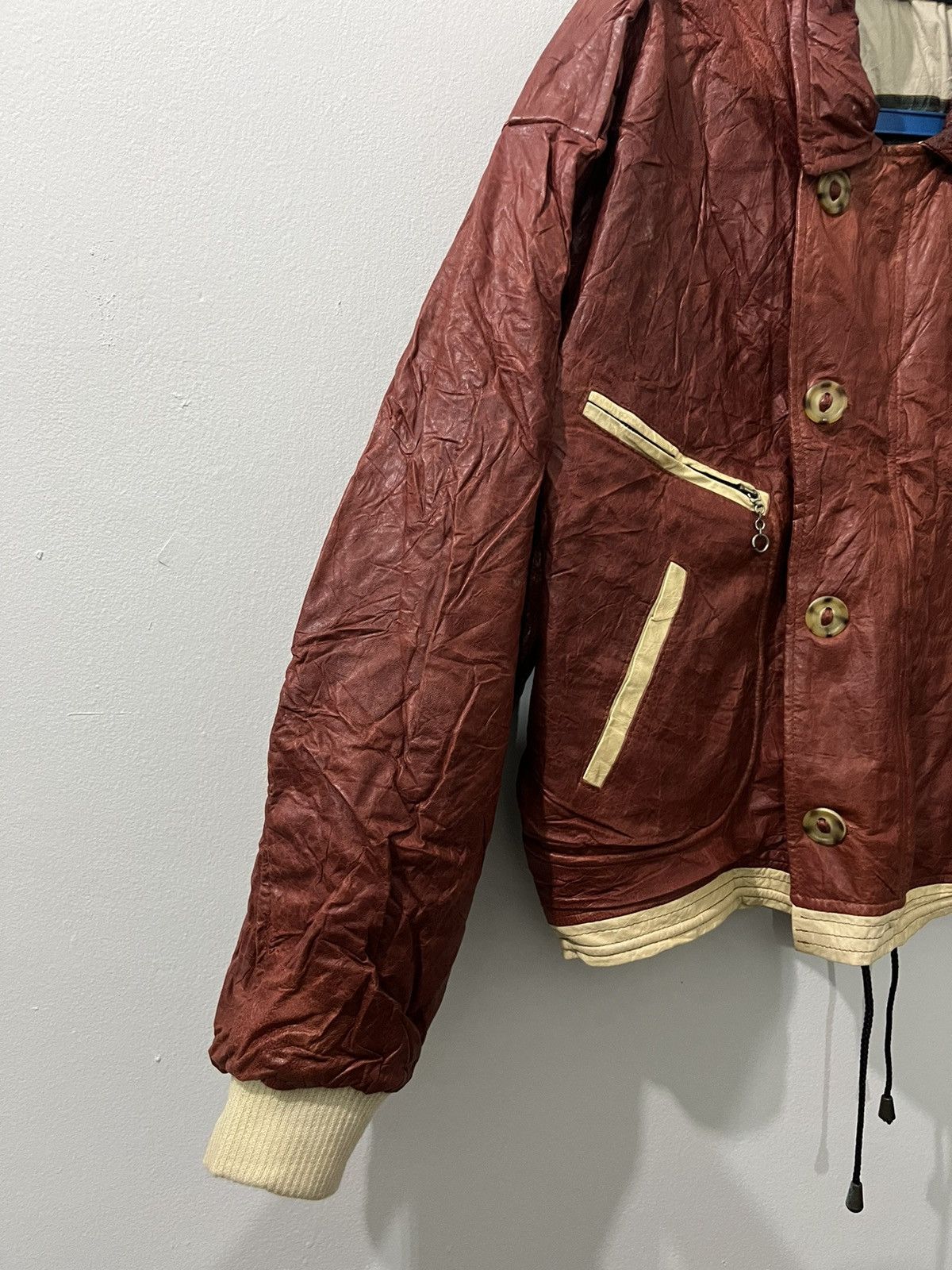 Jiberish VINTAGE 80s LEATHER JACKETS BOMBER STYLE Size US L / EU 52-54 / 3 - 3 Thumbnail