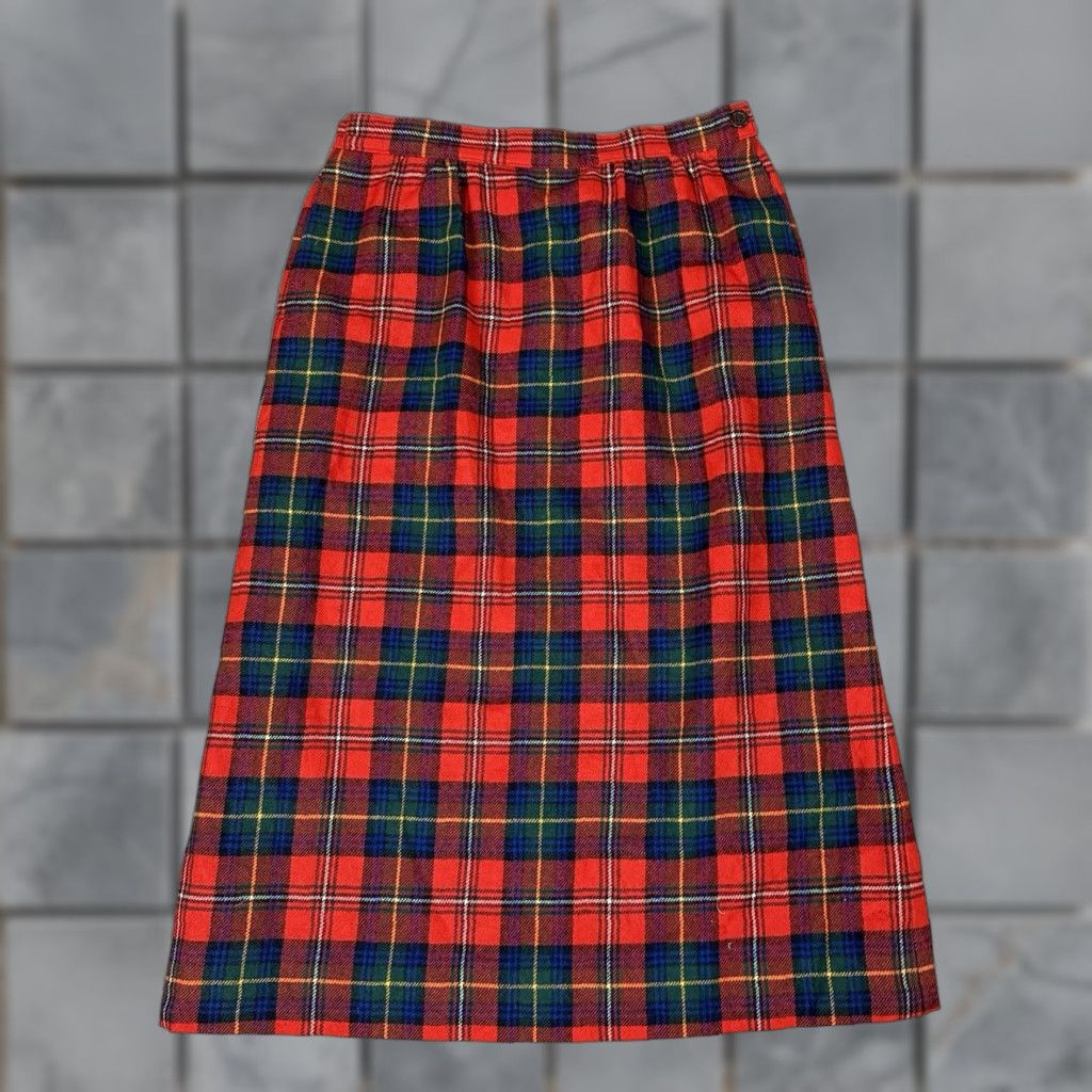 Pendleton Pendleton Skirt Womens 8 Red Boyd Tartan Plaid Wool Midi Academia Vintage Kip Size 30" / US 8 / IT 44 - 1 Thumbnail