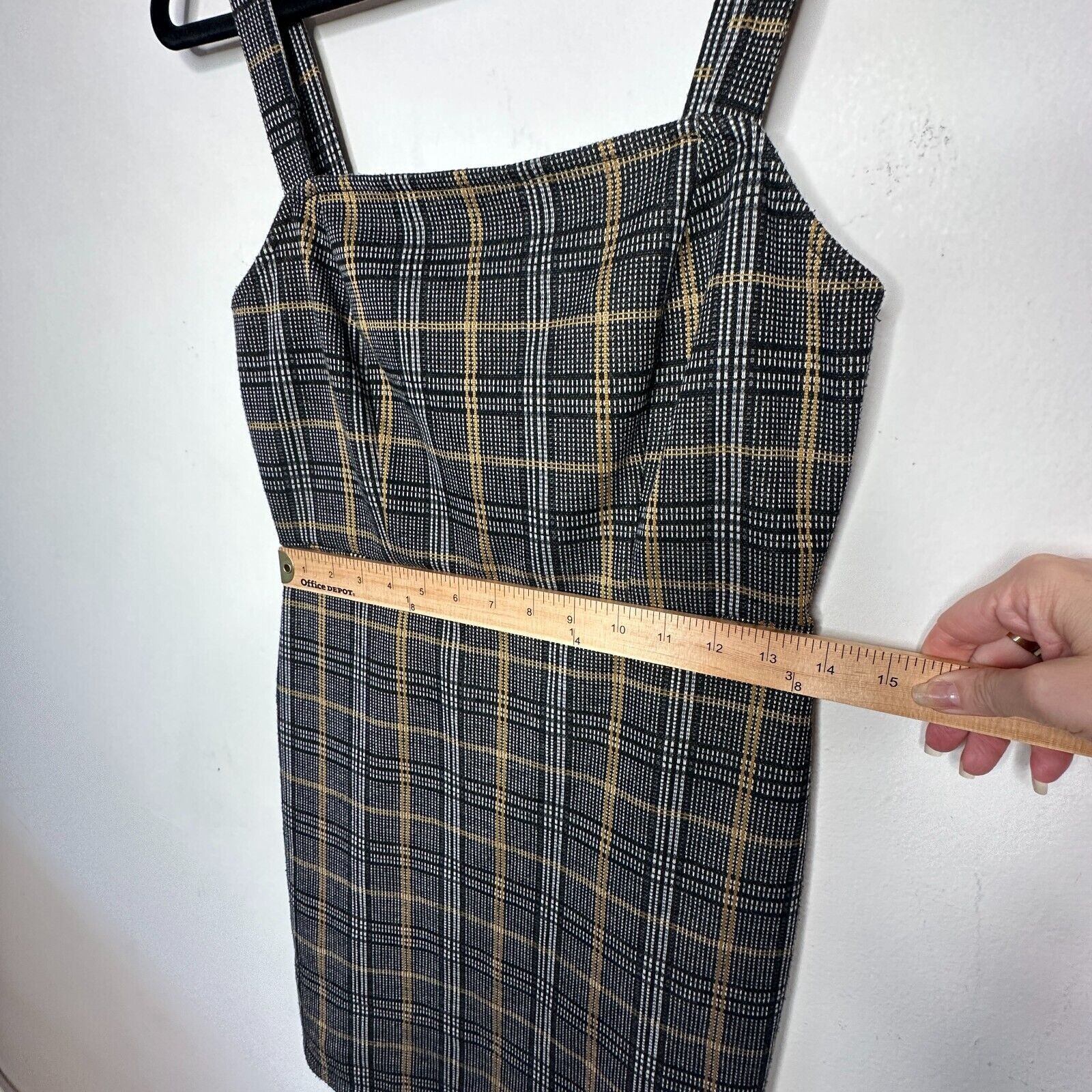 Forever 21 Cute Gold Gray Plaid Sleeveless Knit Jumper Overall Dress M Size M / US 6-8 / IT 42-44 - 10 Thumbnail