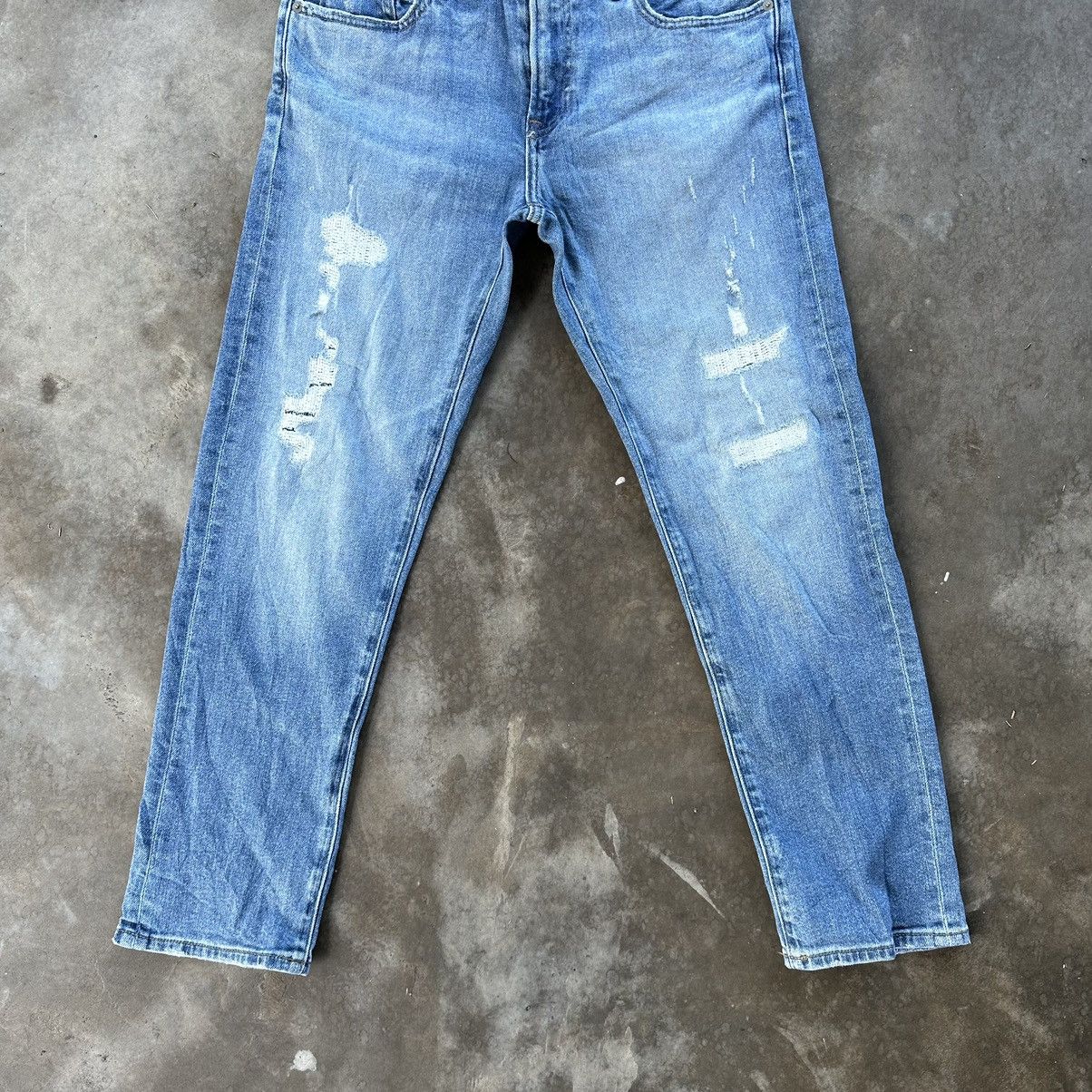 Japanese Brand Vintage Japanese Jean Faded Distressed Denim Pant W33 Size US 33 - 2 Thumbnail