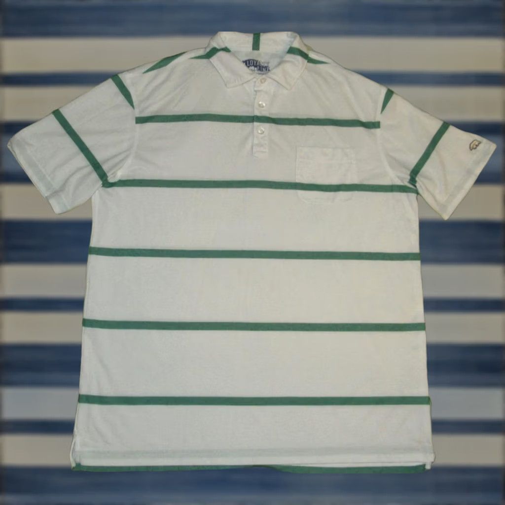 Vintage ONWARD RESERVE Polo Shirt L Mens White Verdant Green Vintage Retro Stripe Polo Shirt L Size US L / EU 52-54 / 3 - 1 Thumbnail
