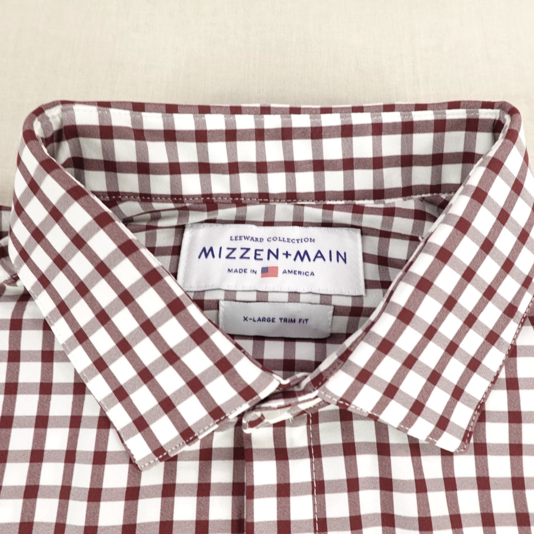 Mizzen+Main Mizzen+Main Shirt Mens XL Red Plaid Button-Up Performance Breathable Lightweight Stretch Size US XL / EU 56 / 4 - 2 Thumbnail