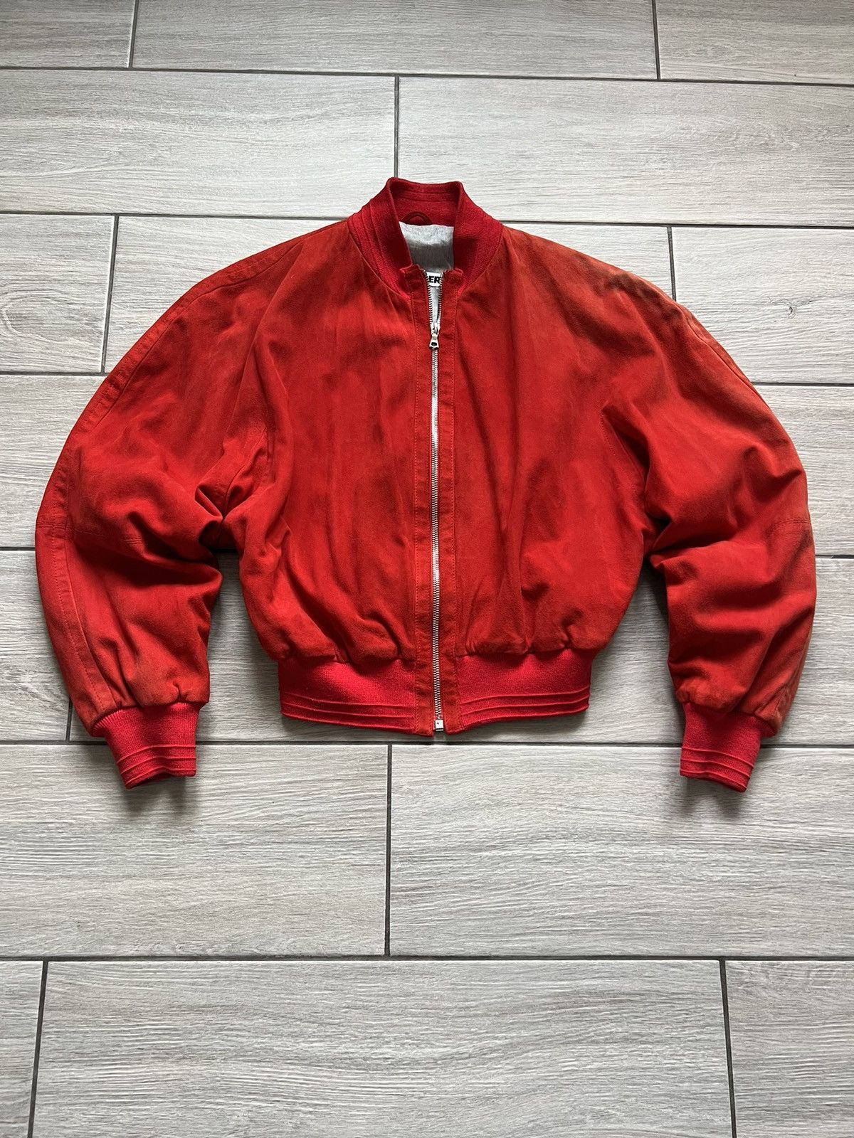 Jil Sander ARCHIVE Vintage Jil Sander Red Bomber Jacket 90s Designer Size M / US 6-8 / IT 42-44 - 1 Thumbnail