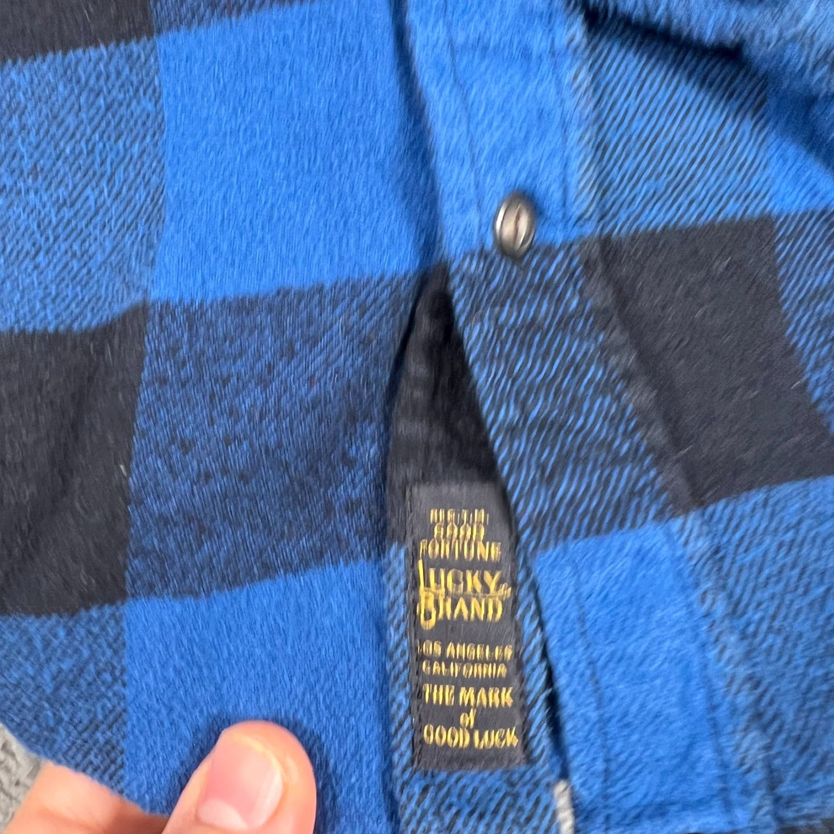 Lucky Brand Lucky Brand Shirt Mens XL Blue Plaid Flannel Classic Fit Stretch Pocket Button-Up Size US XL / EU 56 / 4 - 7 Thumbnail