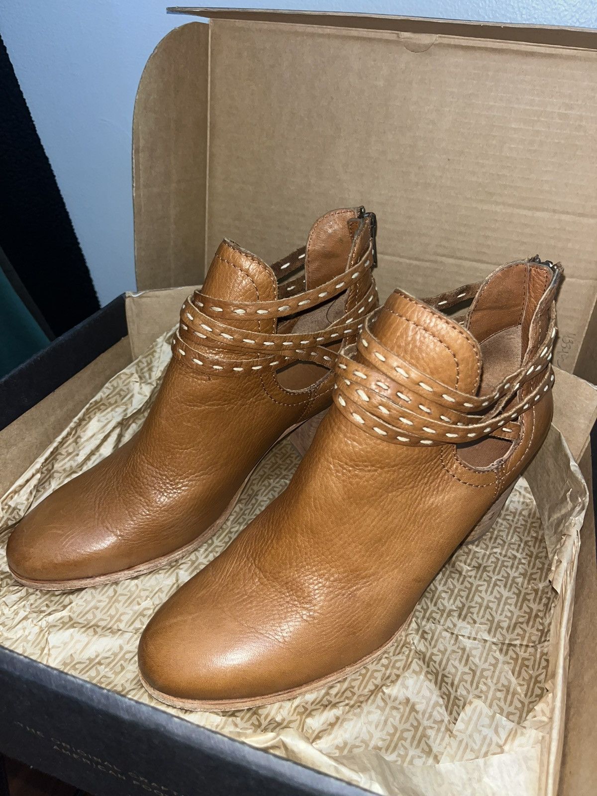 Frye Womens Naomi Pickstitch Shootie Ankle Booties Size US 9.5 / IT 39.5 - 4 Thumbnail