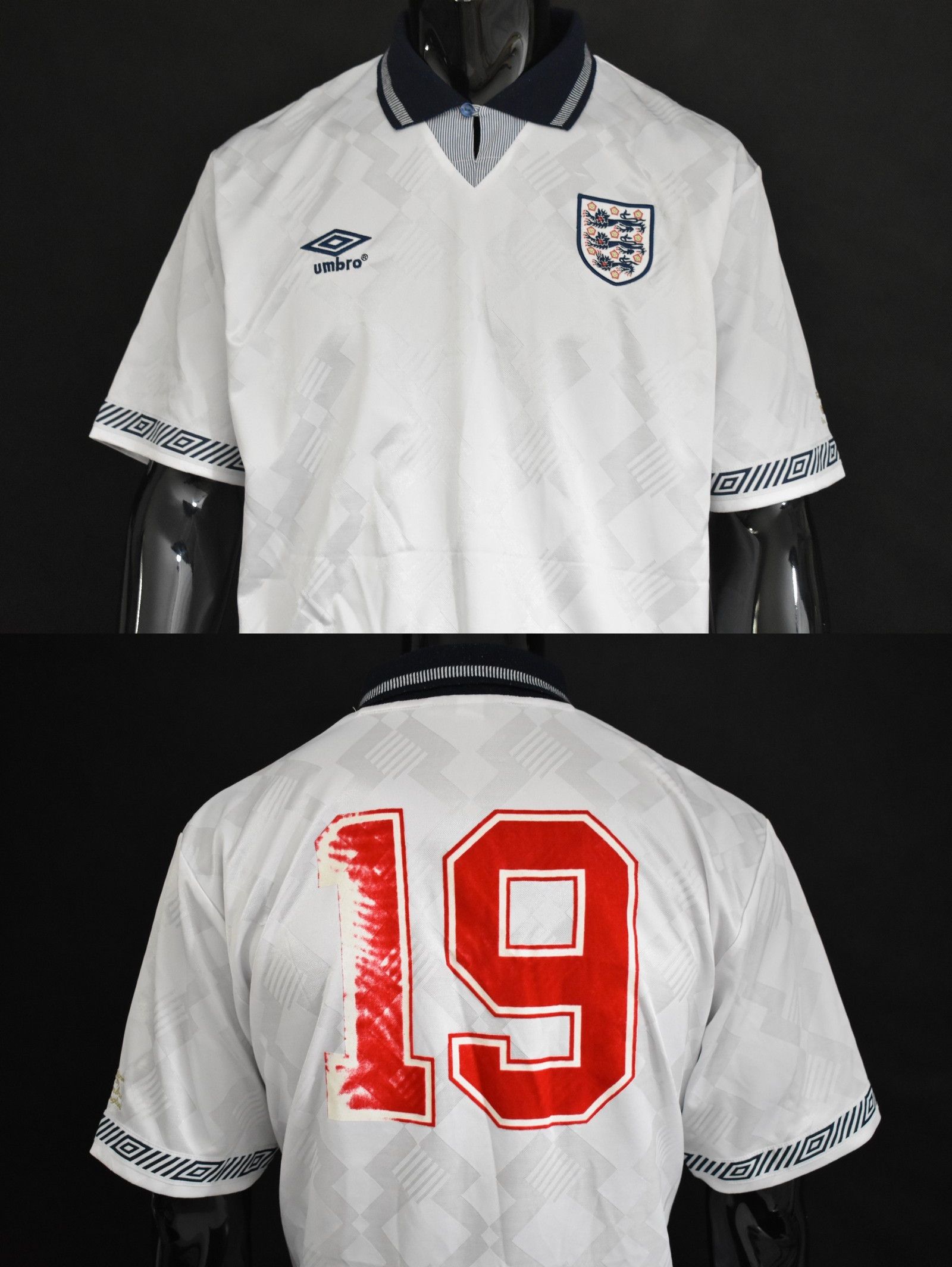 Umbro England home 1990-92 Football Shirt GASCOIGNE XL