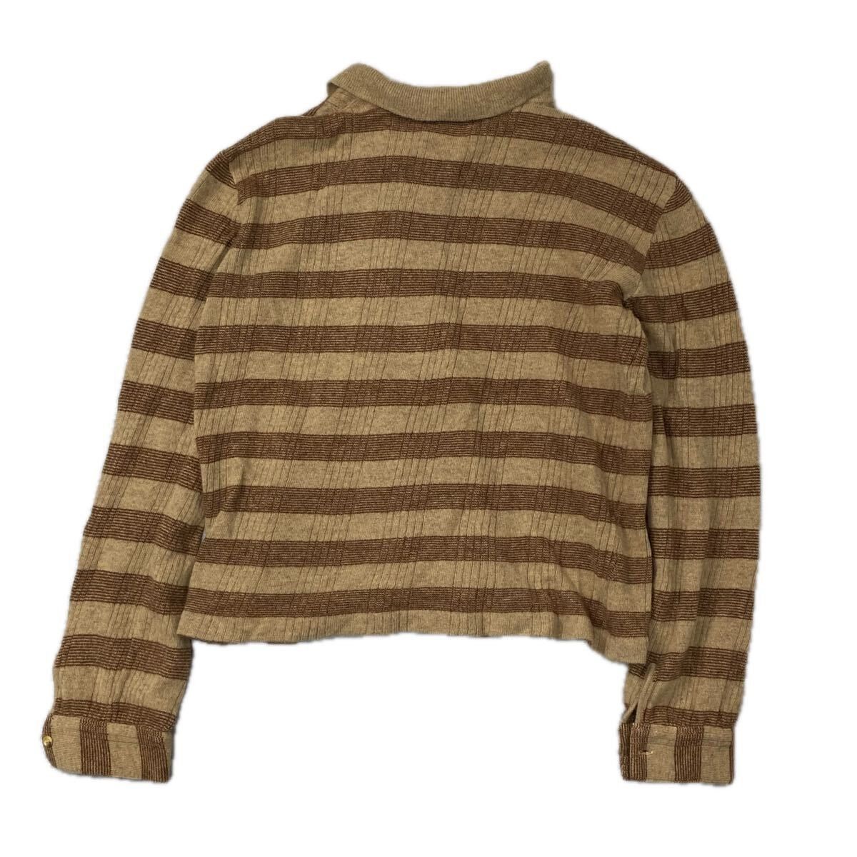 Italian fencing Shirt Cardigan Striped Wool Collared y2k